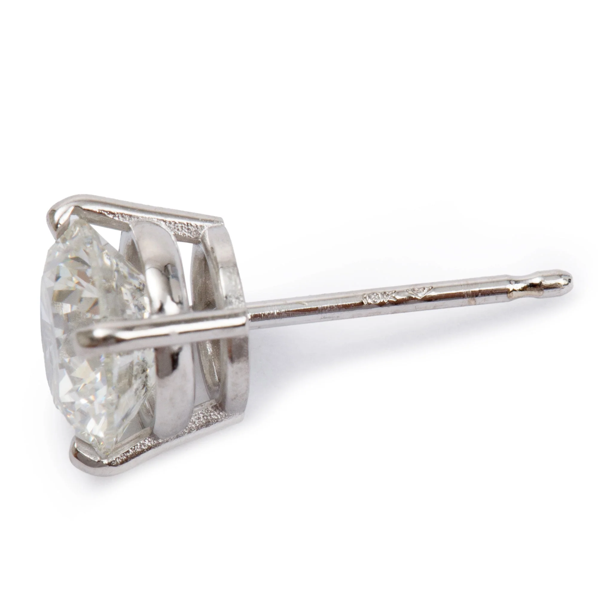 18k White Gold 2.03 tcw. Diamond Stud Earrings - Image 3