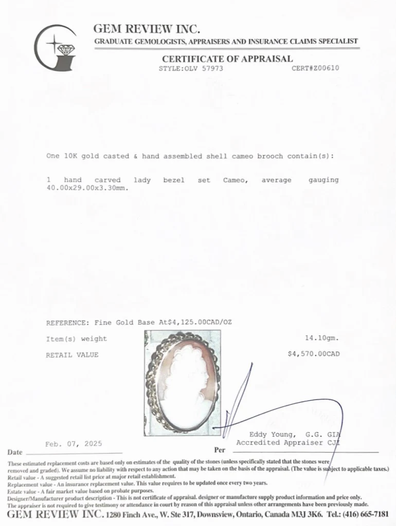 Antique 10k Yellow Gold Cameo Brooch - Image 3