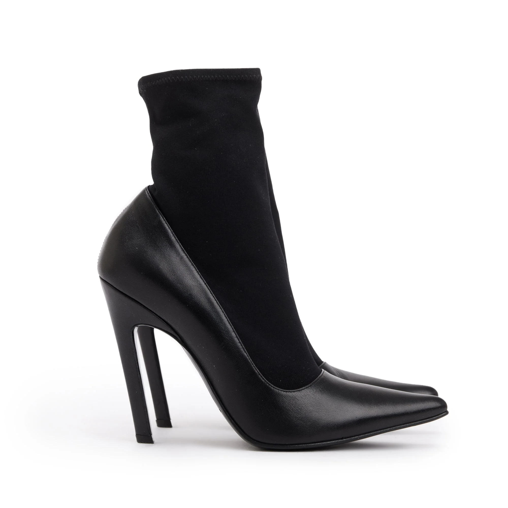 Balenciaga Black Spandex & Leather Knife 110 Bootie , Size 36 w/ Box - Image 4