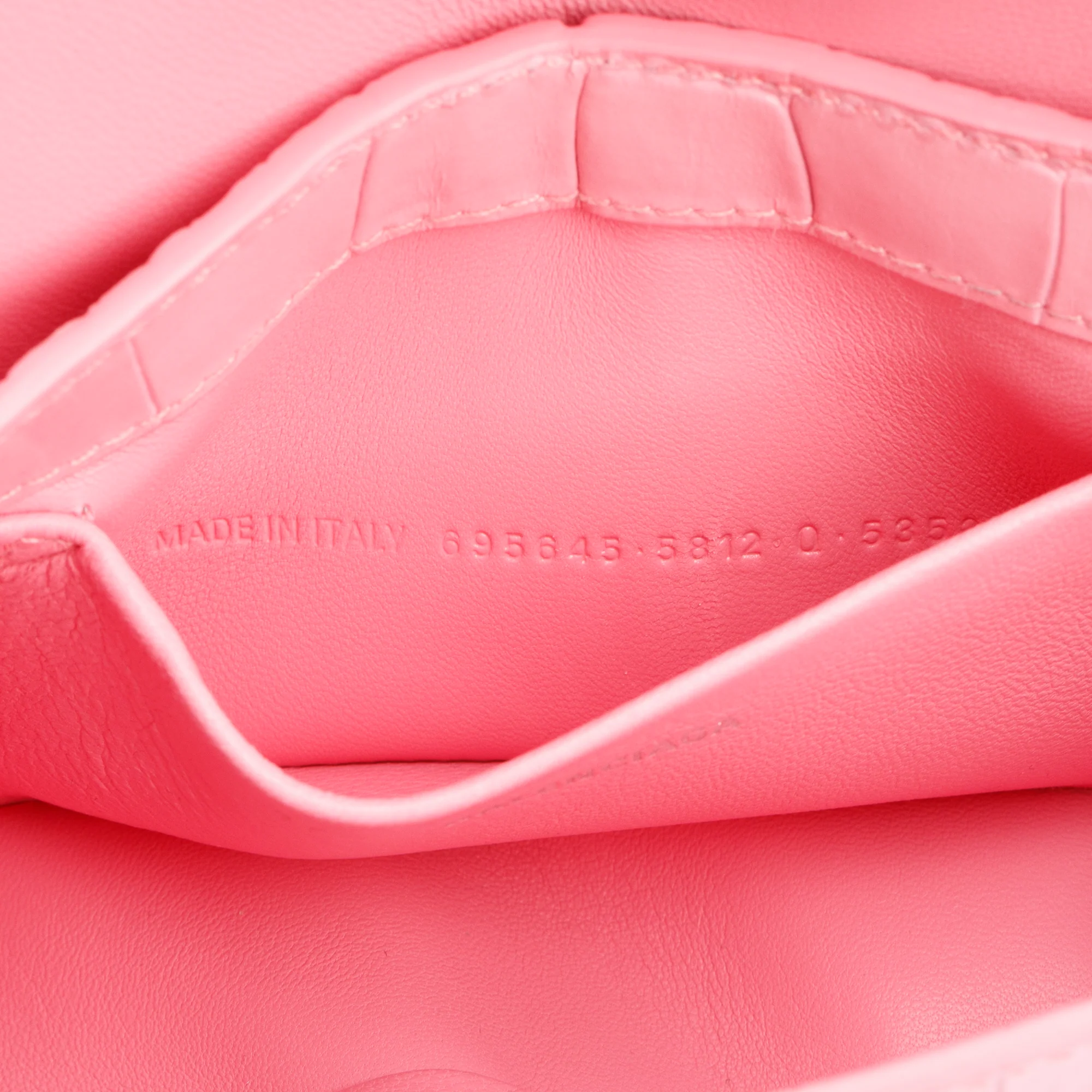 Balenciaga Pink Croc-Embossed Leather XX Small Flap Crossbody Bag - Image 9