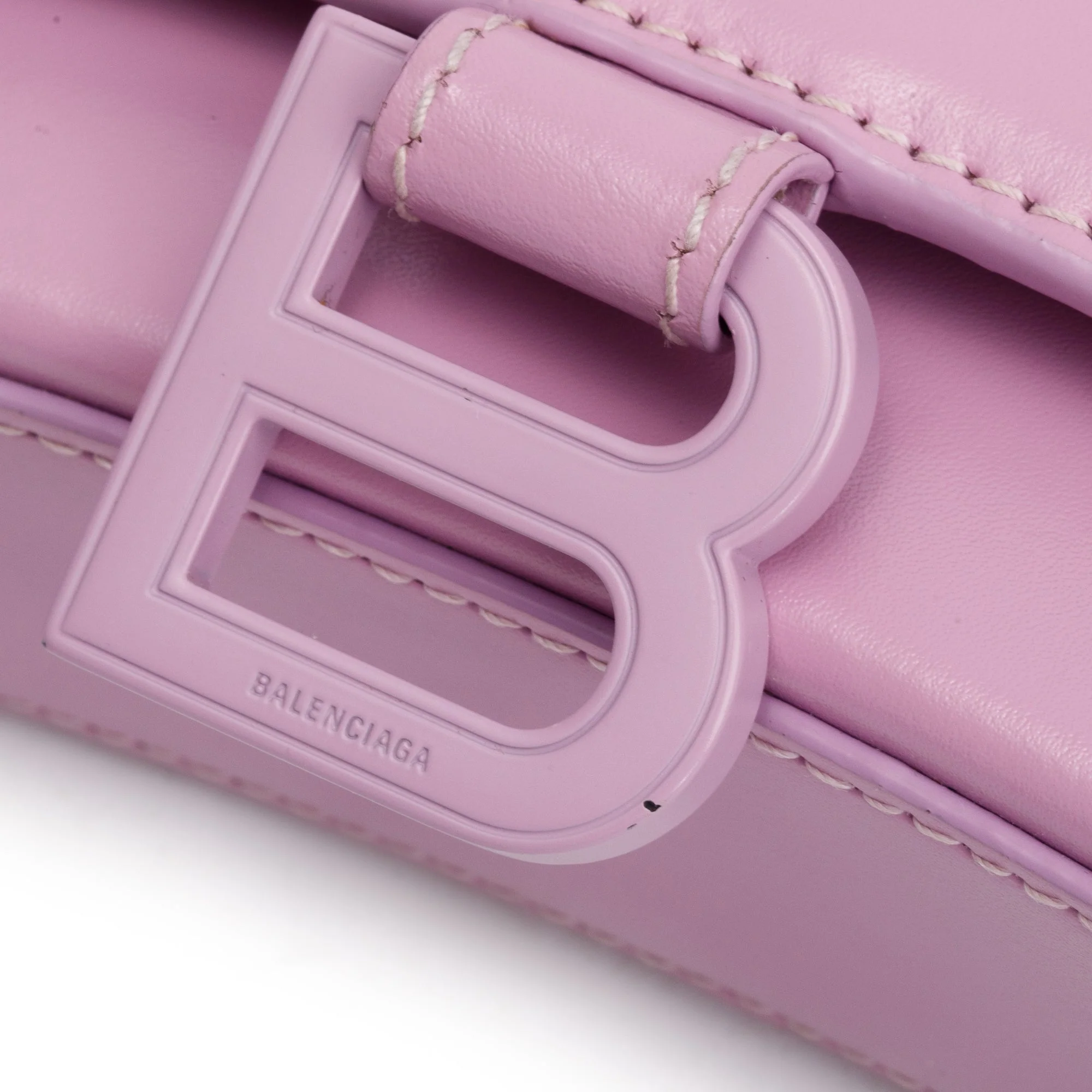 Balenciaga Purple Smooth Leather Hourglass Wallet on Chain - Image 10