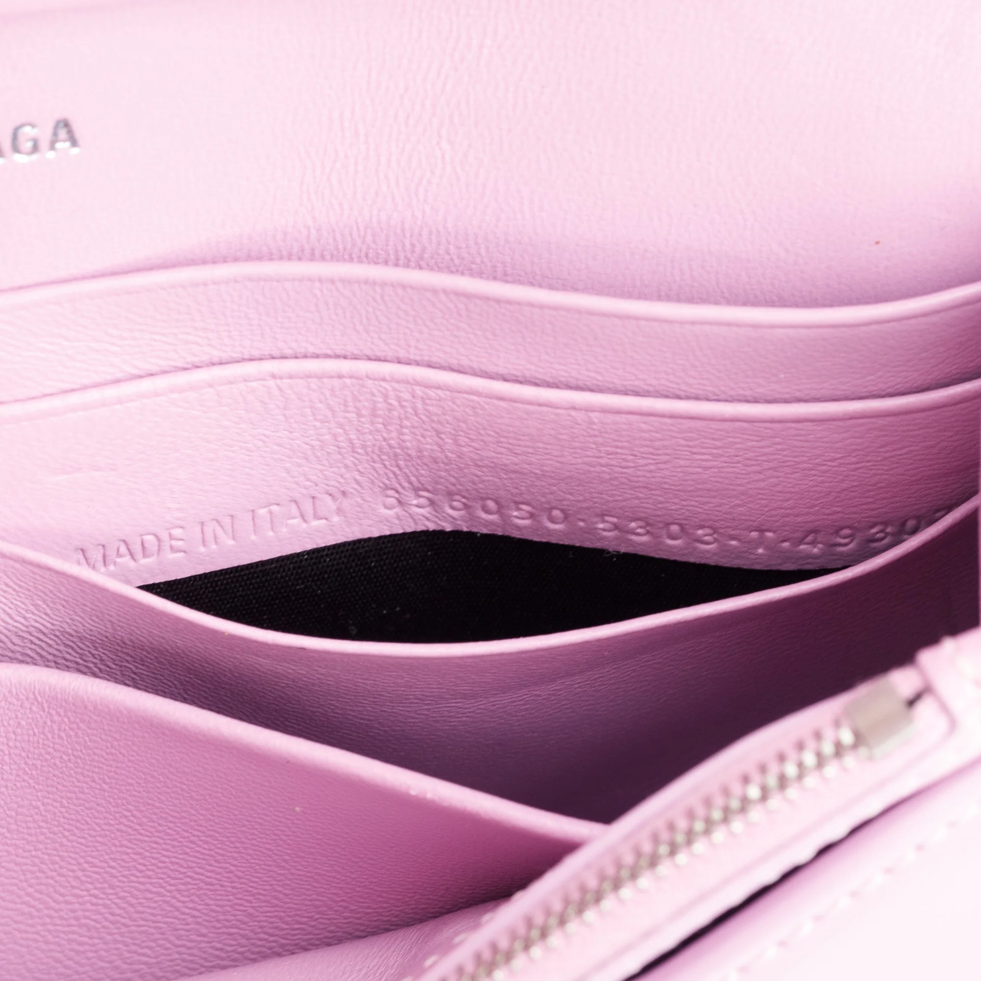 Balenciaga Purple Smooth Leather Hourglass Wallet on Chain - Image 11