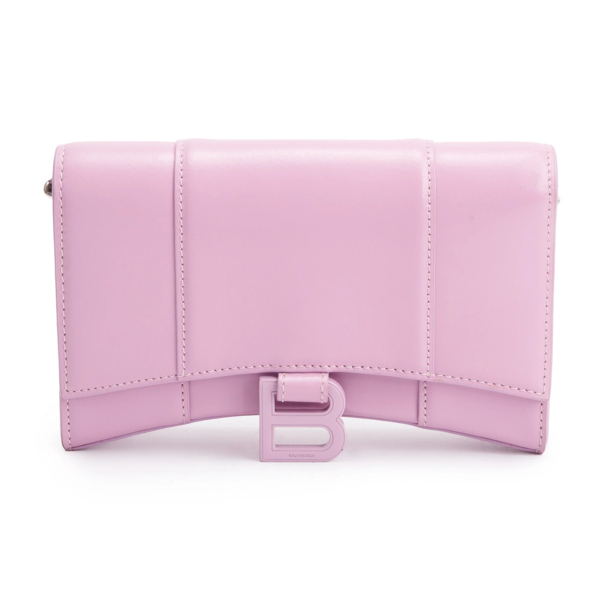 Balenciaga Purple Smooth Leather Hourglass Wallet on Chain - Image 3