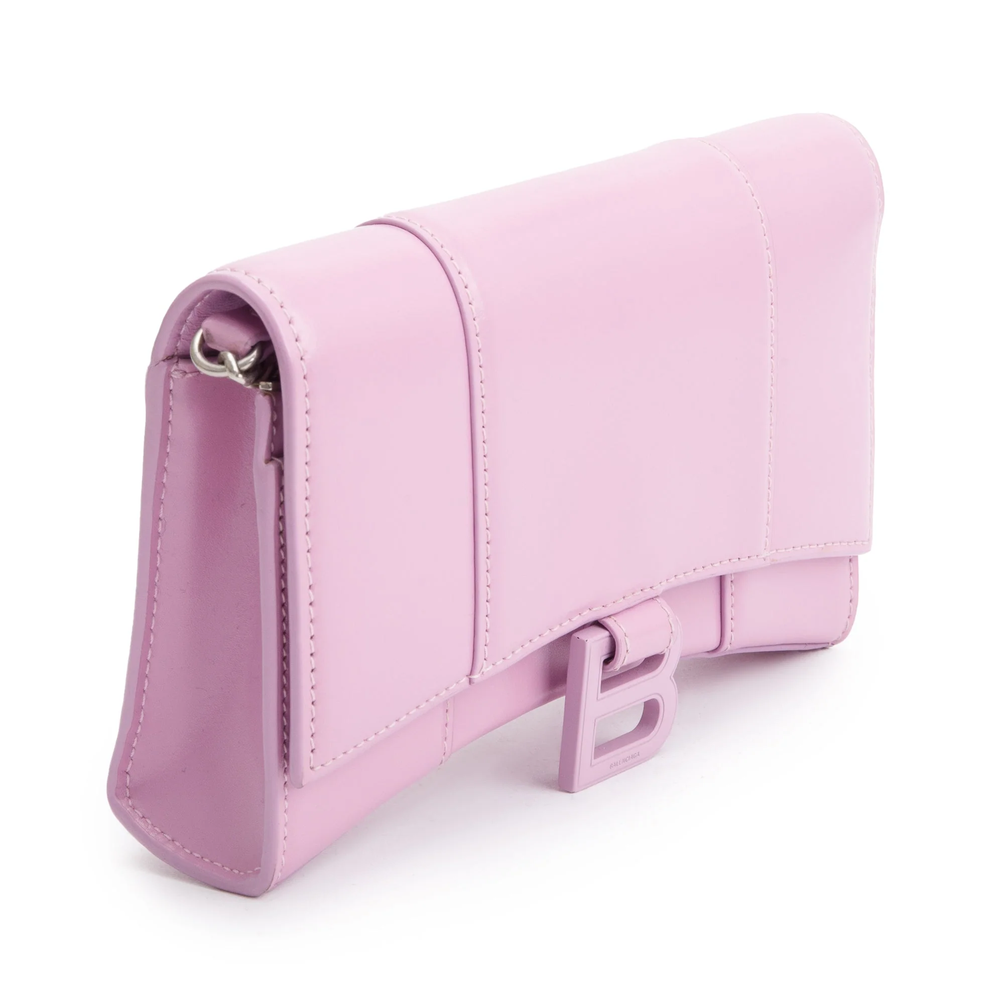 Balenciaga Purple Smooth Leather Hourglass Wallet on Chain - Image 4