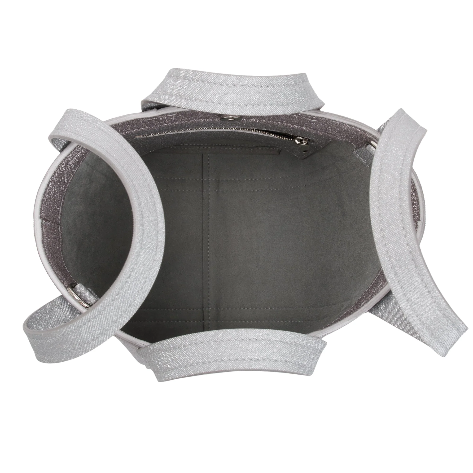 Balenciaga Silver Sparkling Fabric Everyday XS North-South Tote w/ Box - Image 10