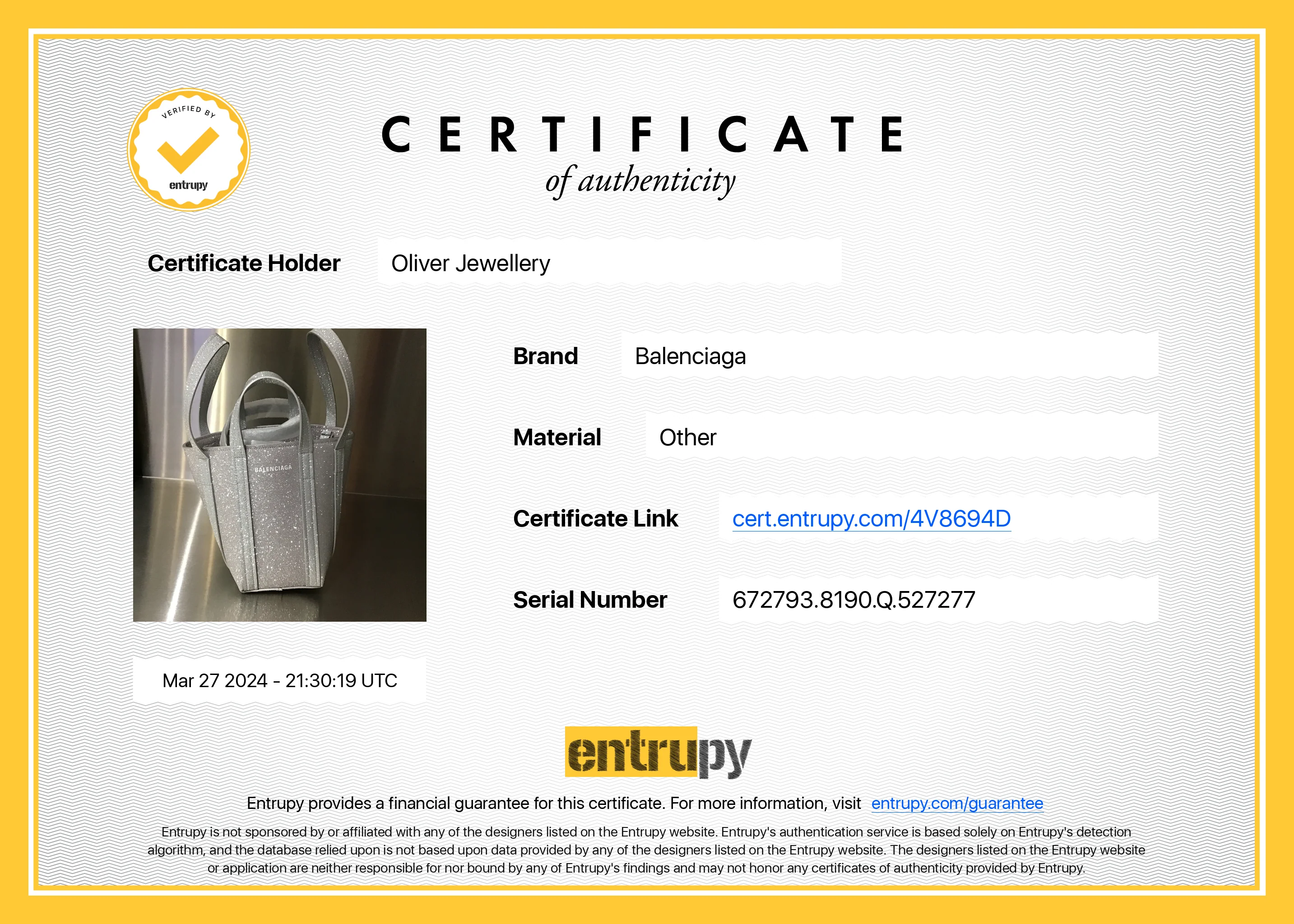 Balenciaga Silver Sparkling Fabric Everyday XS North-South Tote w/ Box - Image 11