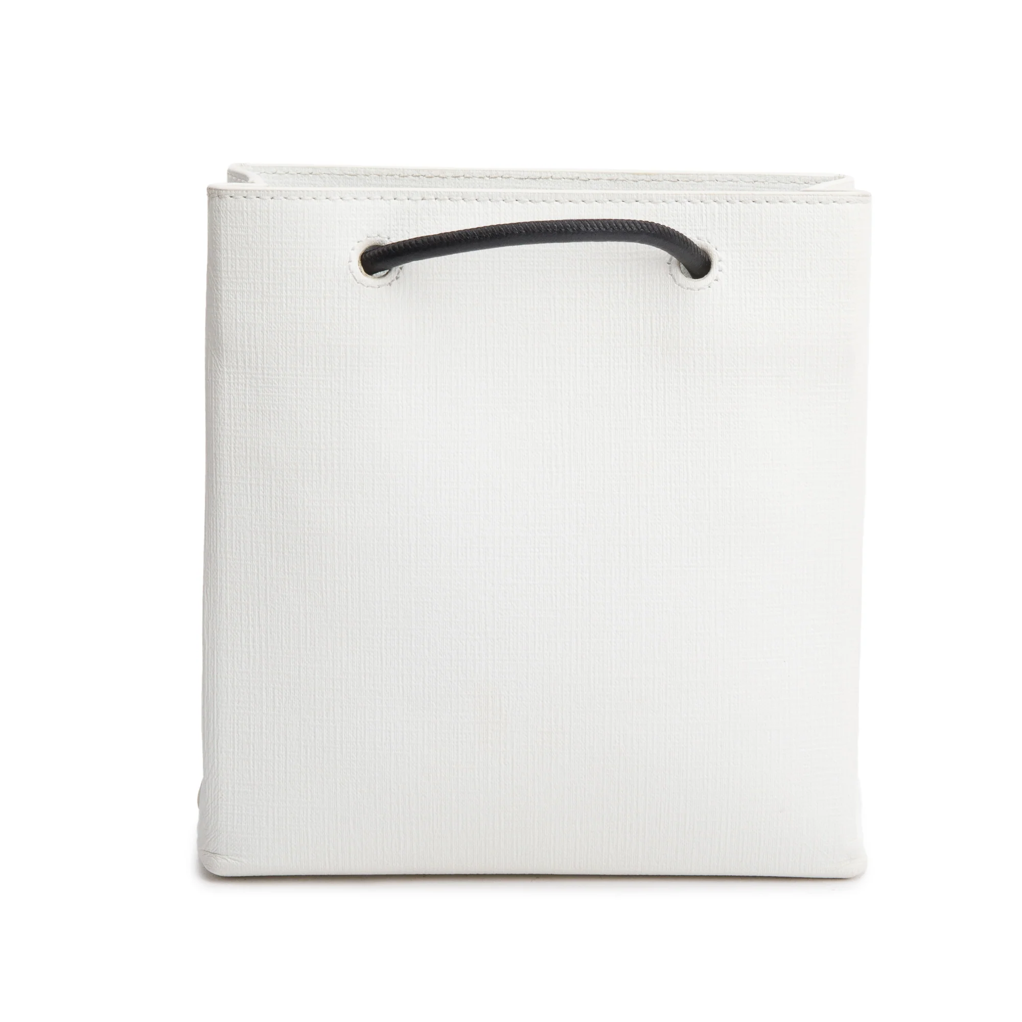 Balenciaga White Calfskin Leather XXS Logo Leather Shopping Tote - Image 5