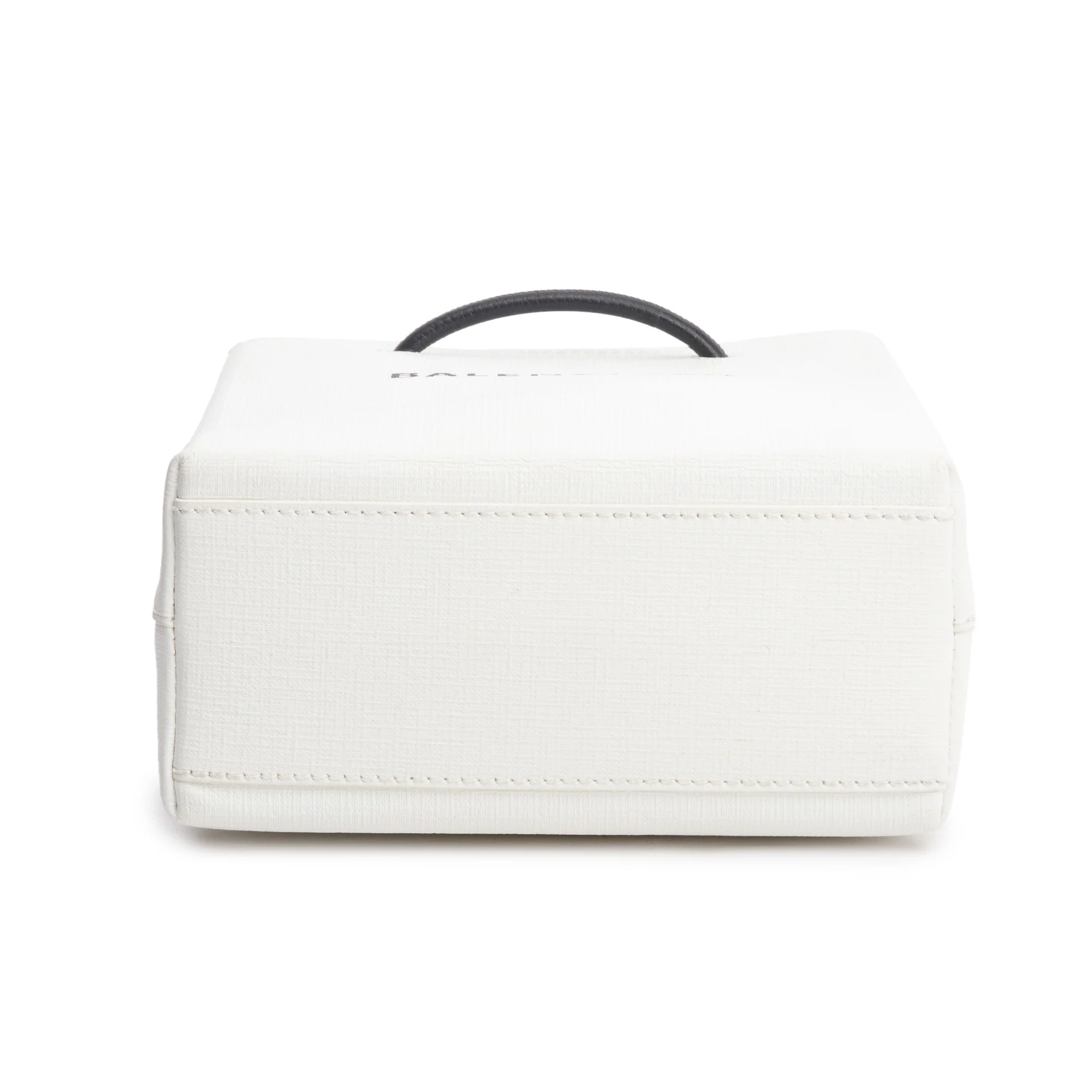 Balenciaga White Calfskin Leather XXS Logo Leather Shopping Tote - Image 7