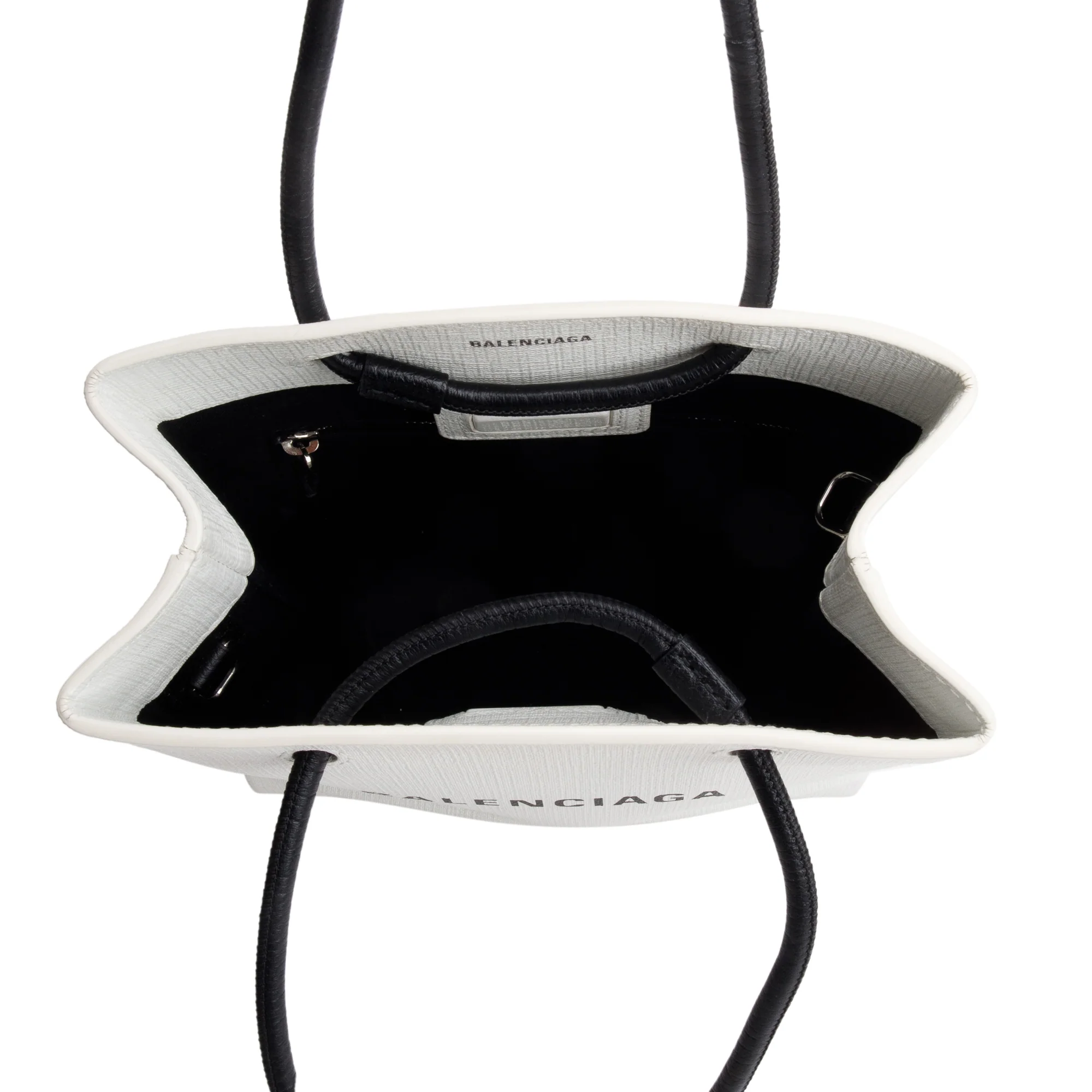 Balenciaga White Calfskin Leather XXS Logo Leather Shopping Tote - Image 8
