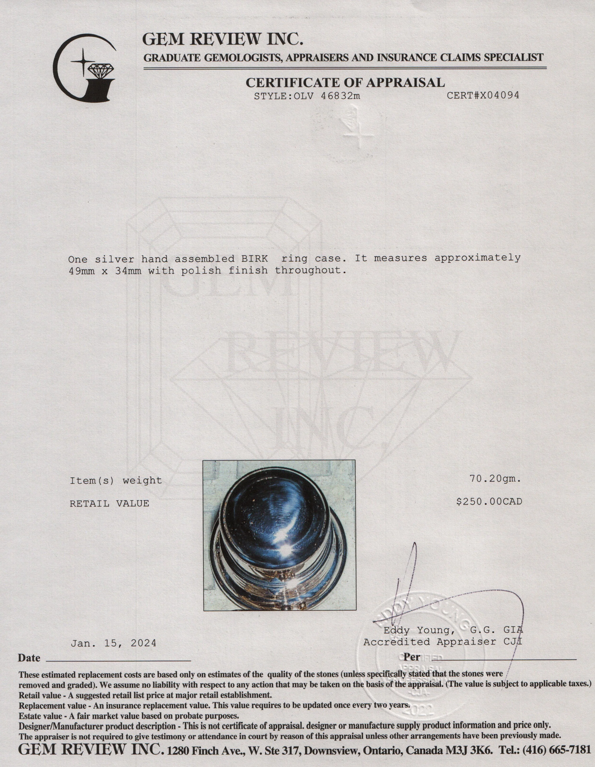 Birks Sterling Silver Ring Box - Image 5