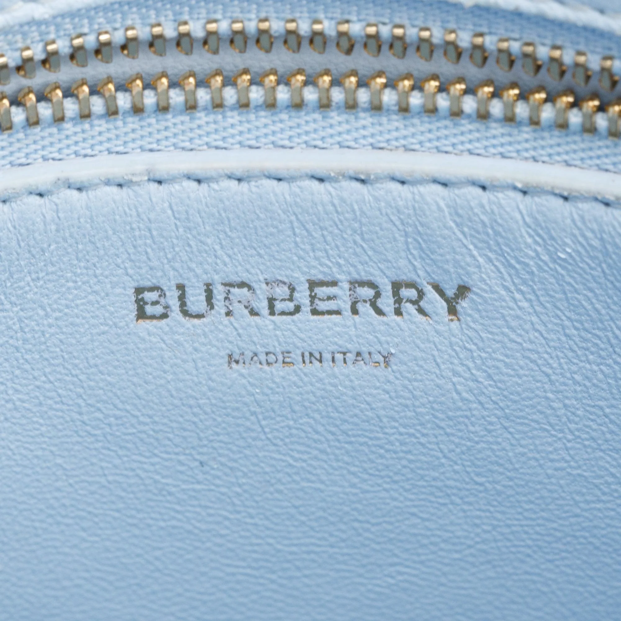 Burberry Blue Calfskin Leather Mini Pocket Bag w/ Strap & Box - Image 10
