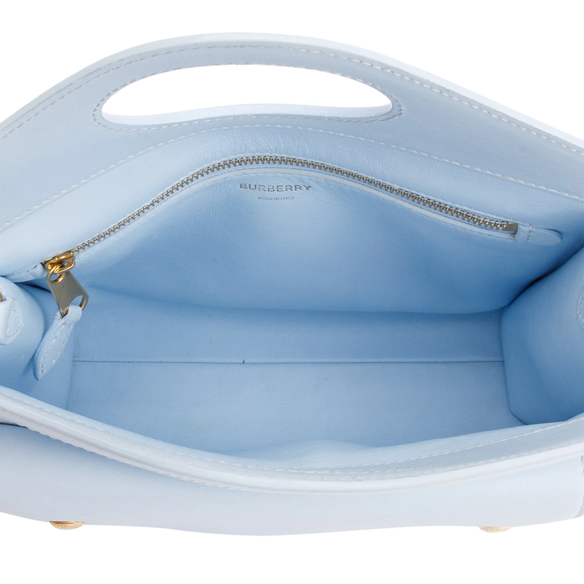 Burberry Blue Calfskin Leather Mini Pocket Bag w/ Strap & Box - Image 12