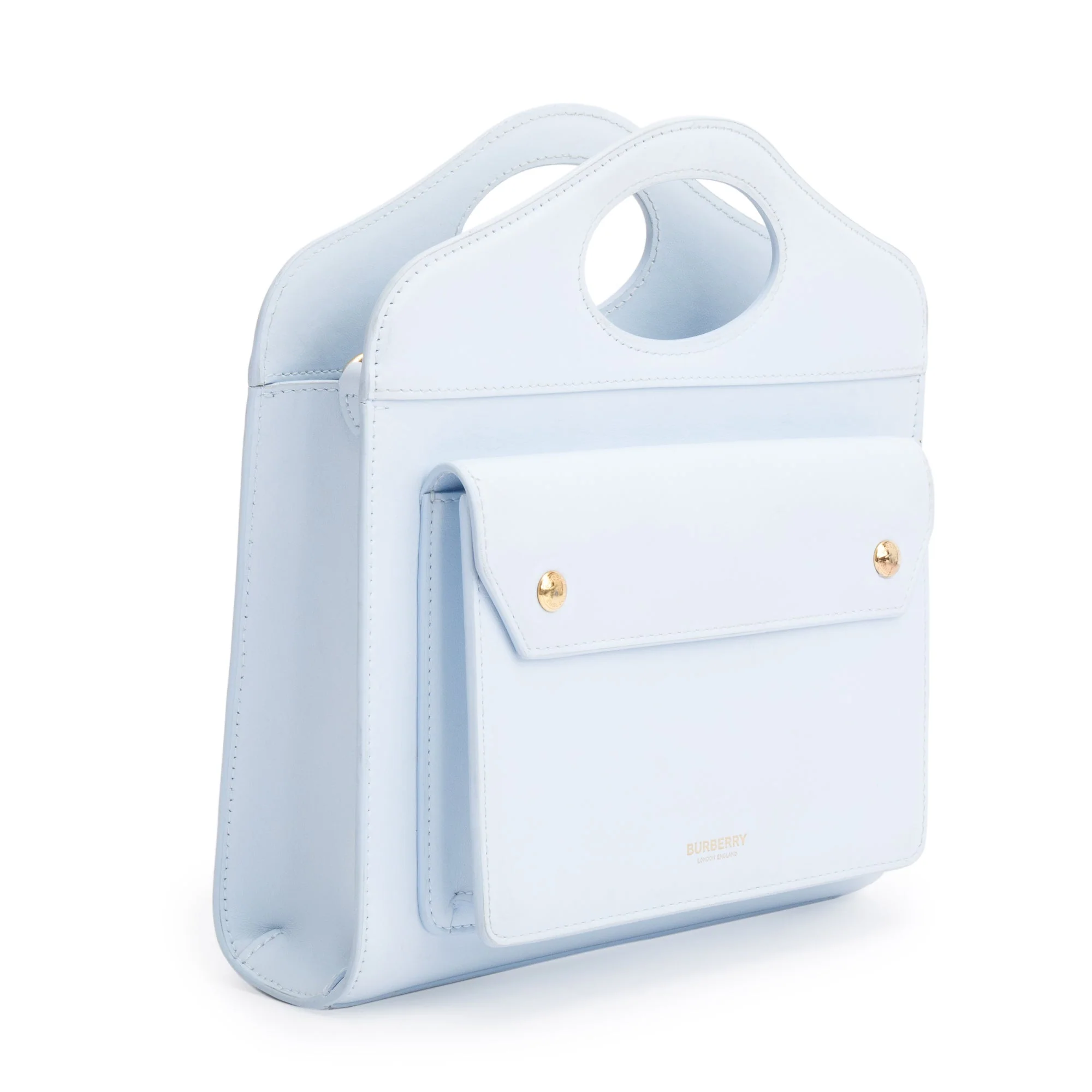 Burberry Blue Calfskin Leather Mini Pocket Bag w/ Strap & Box - Image 5