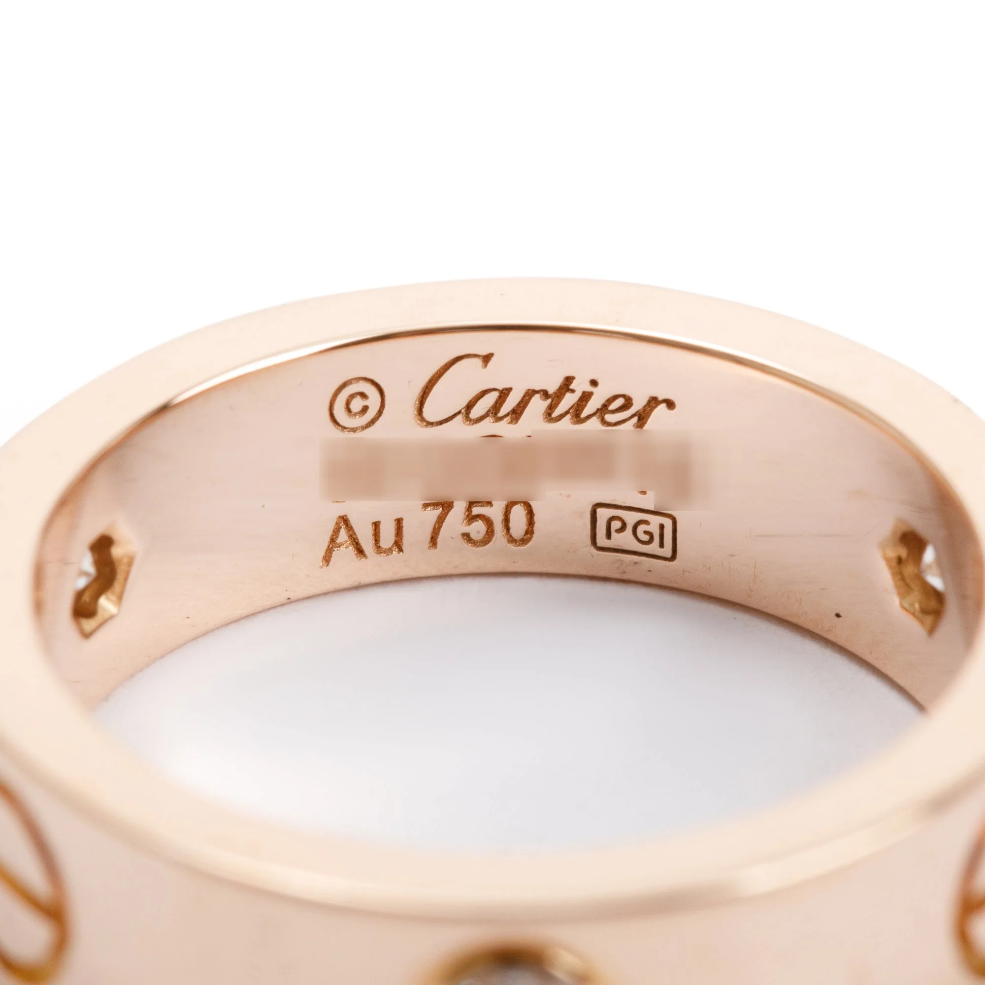 Cartier 18k Rose Gold 3 Diamond Love Ring, Size 52 6.25 w/ Box - Image 3