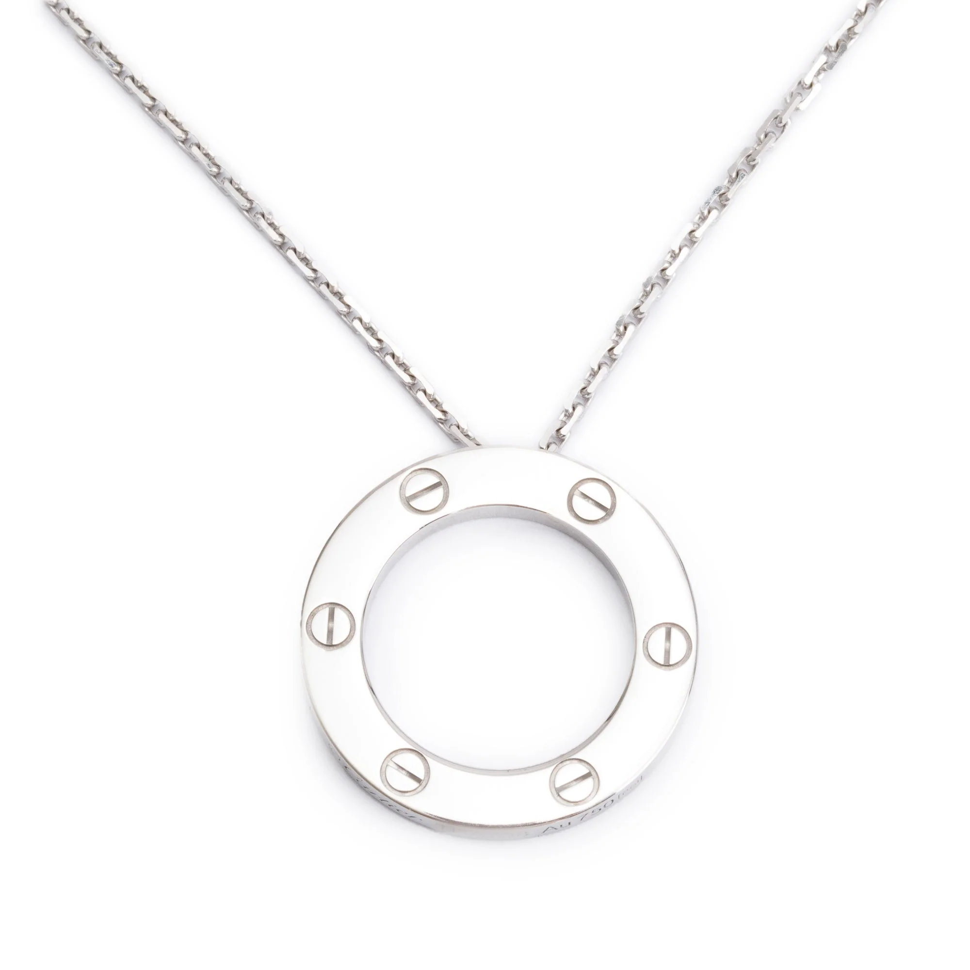 Cartier 18k White Gold Love Pendant Necklace - Image 3
