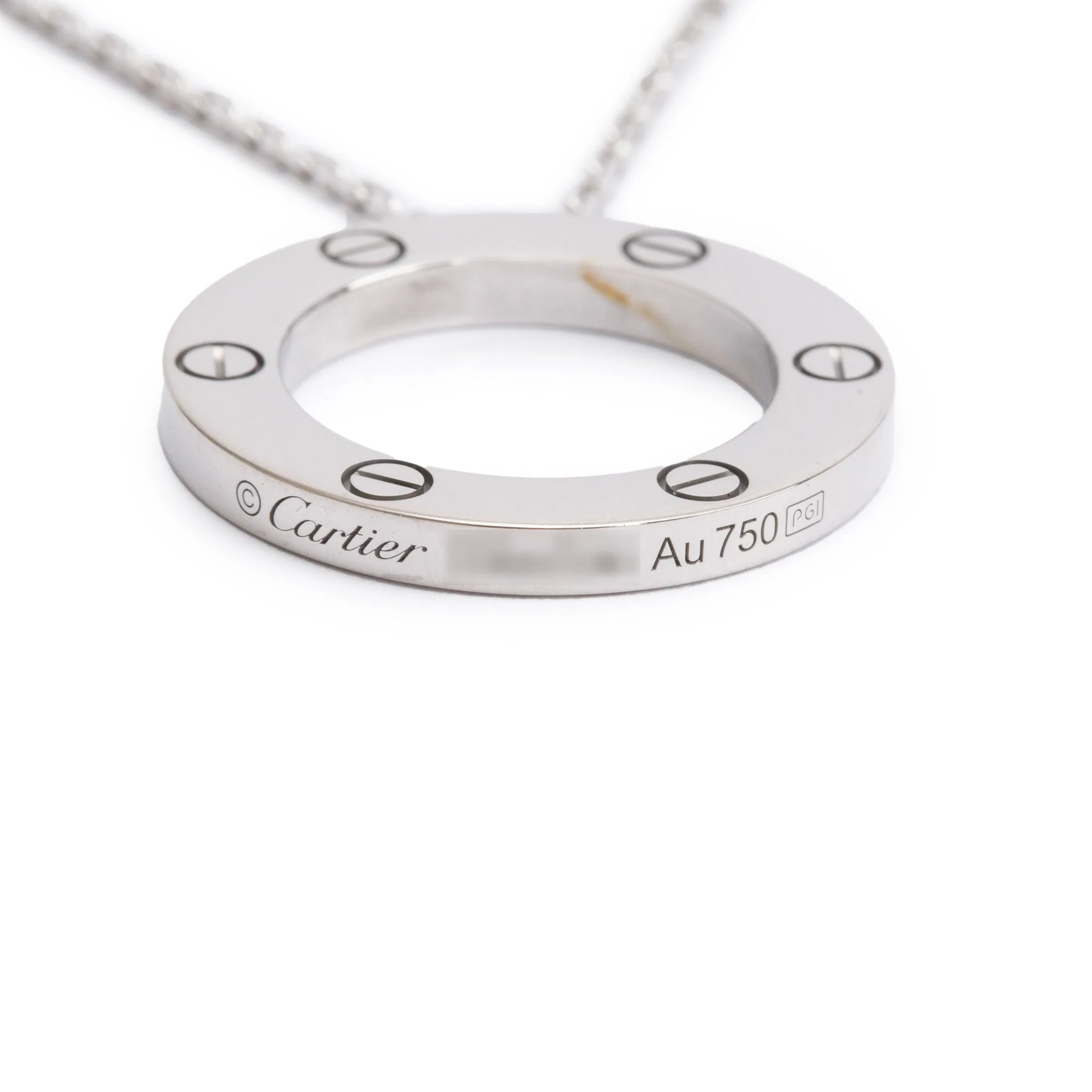 Cartier 18k White Gold Love Pendant Necklace - Image 6