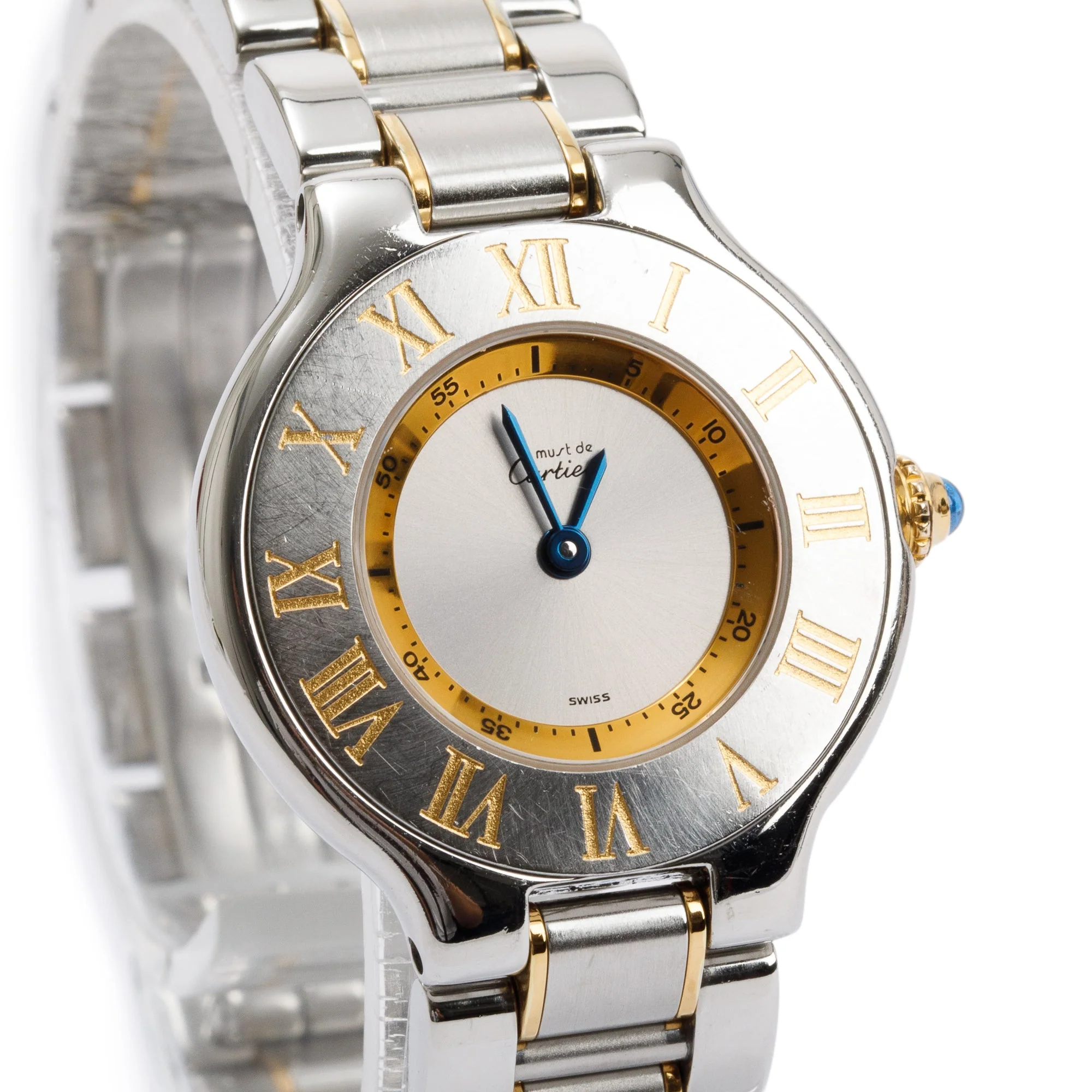 Cartier Stainless Steel & 18k Yellow Gold Plated Must de Cartier 21 28 MM Watch w/ Box & Papers - Image 3