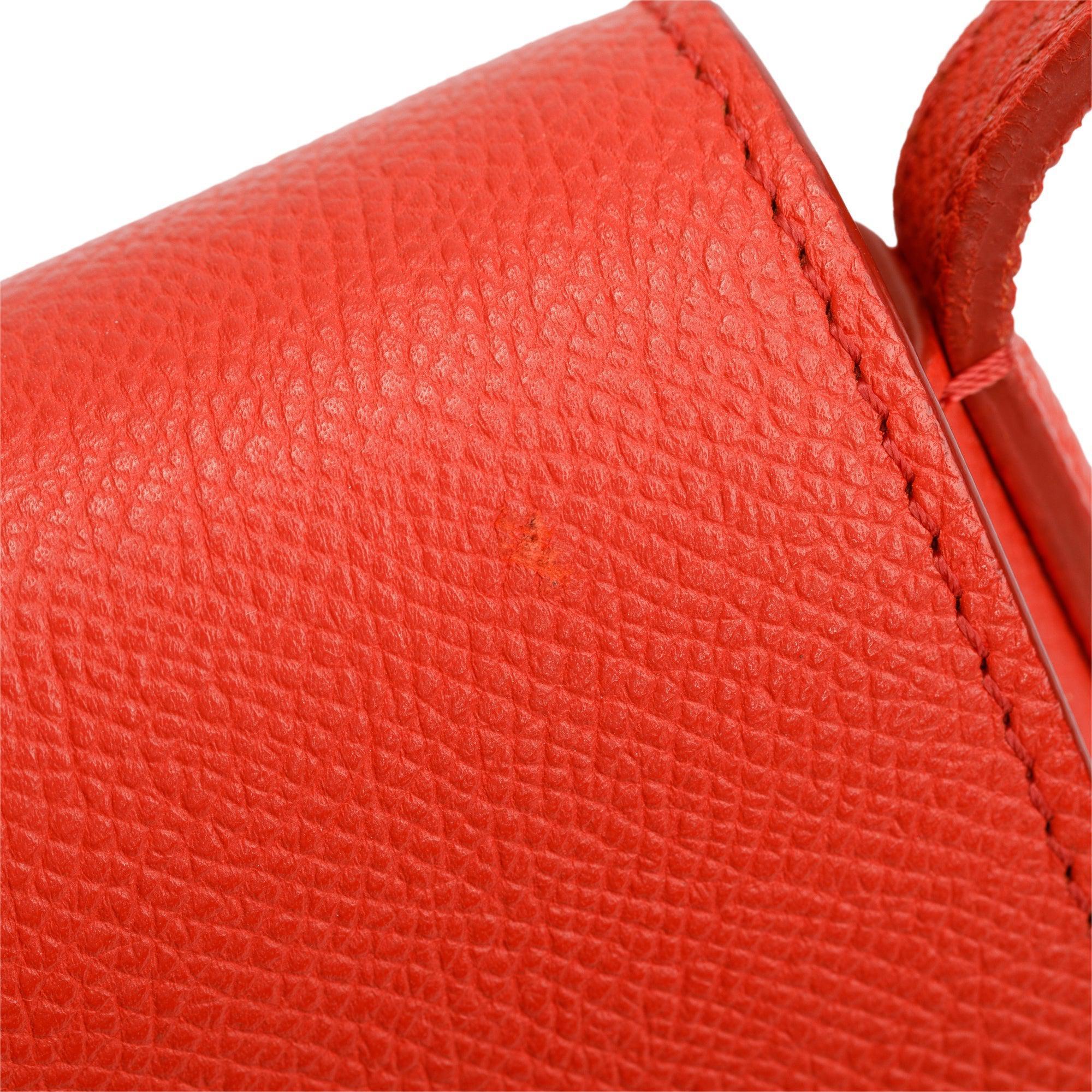 Celine Red Grained Leather Small Trotteur Crossbody Bag - Image 12