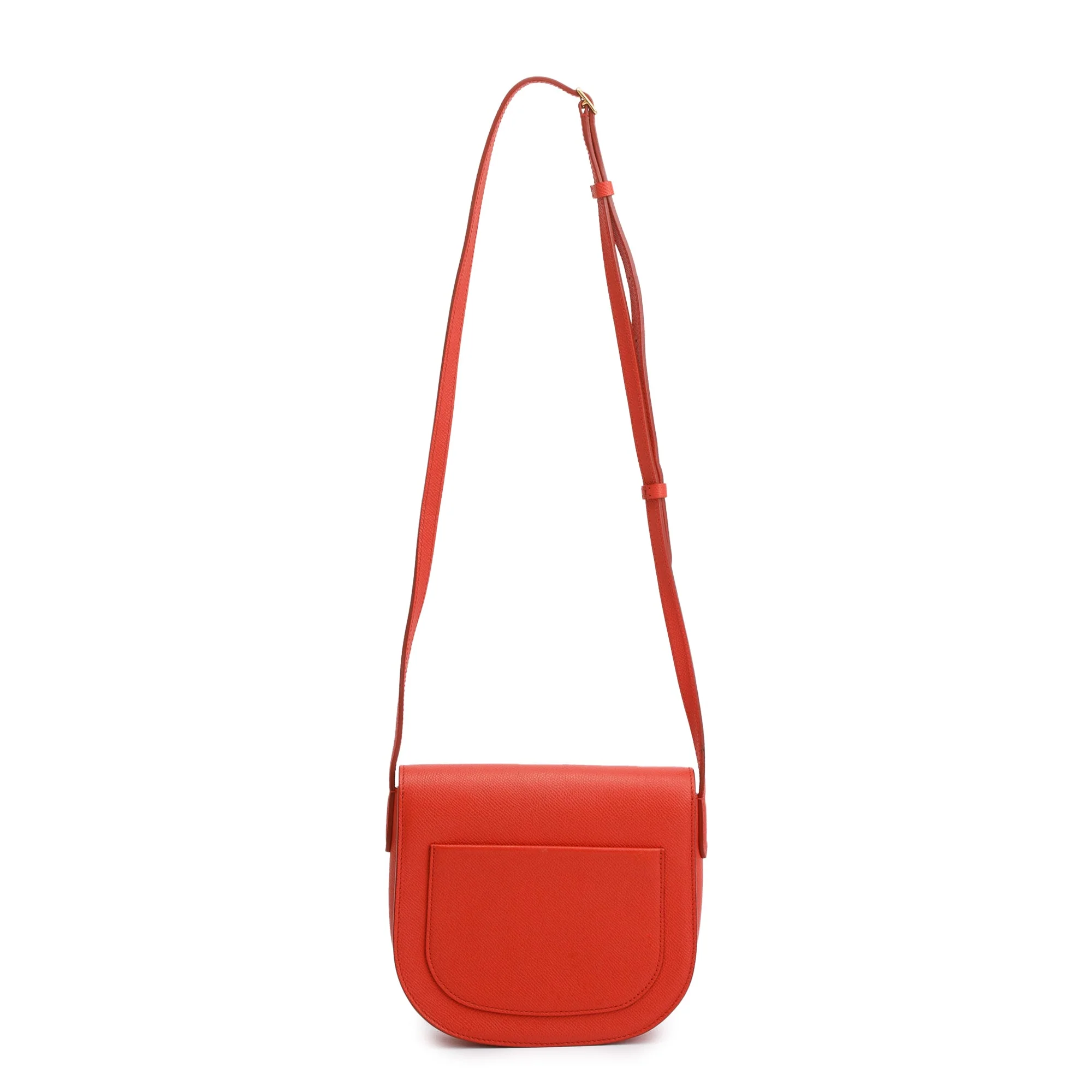 Celine Red Grained Leather Small Trotteur Crossbody Bag - Image 5