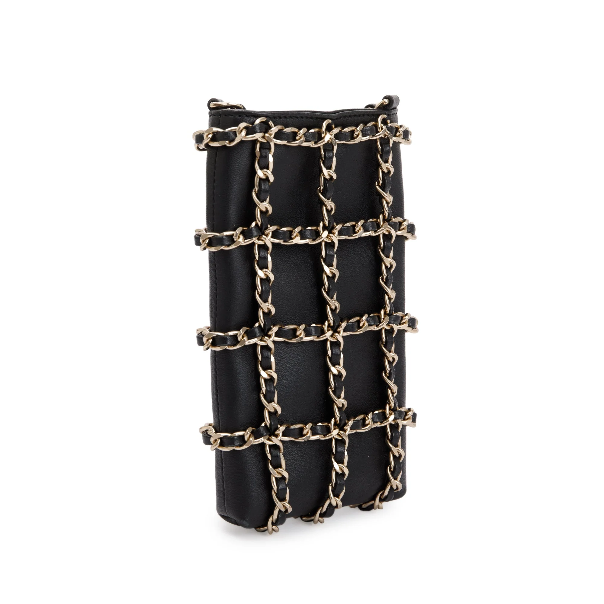 Chanel 2020 Black Calfskin Leather Tech Me Out Clutch With Chain w/ Authenticity Card - Image 4