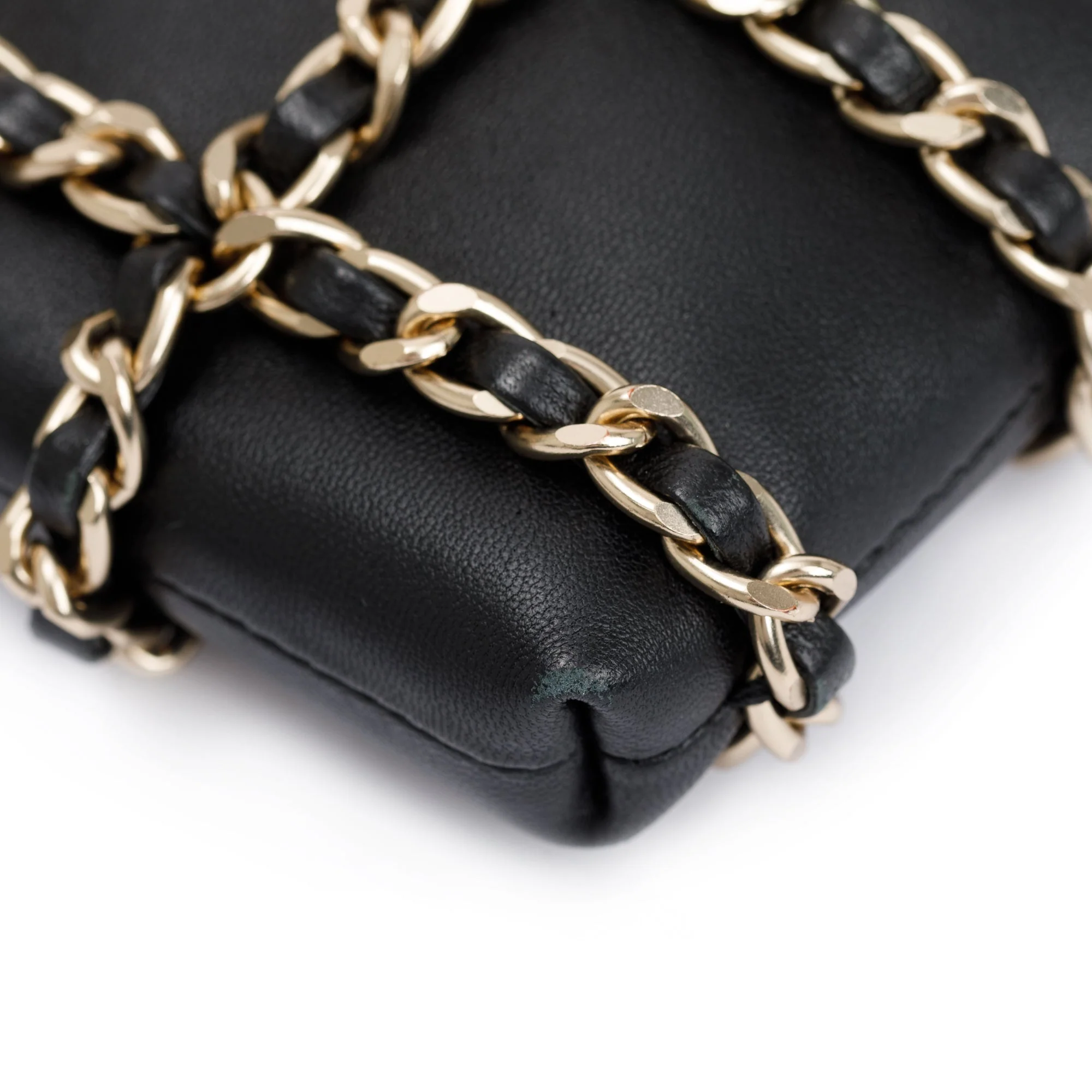 Chanel 2020 Black Calfskin Leather Tech Me Out Clutch With Chain w/ Authenticity Card - Image 6