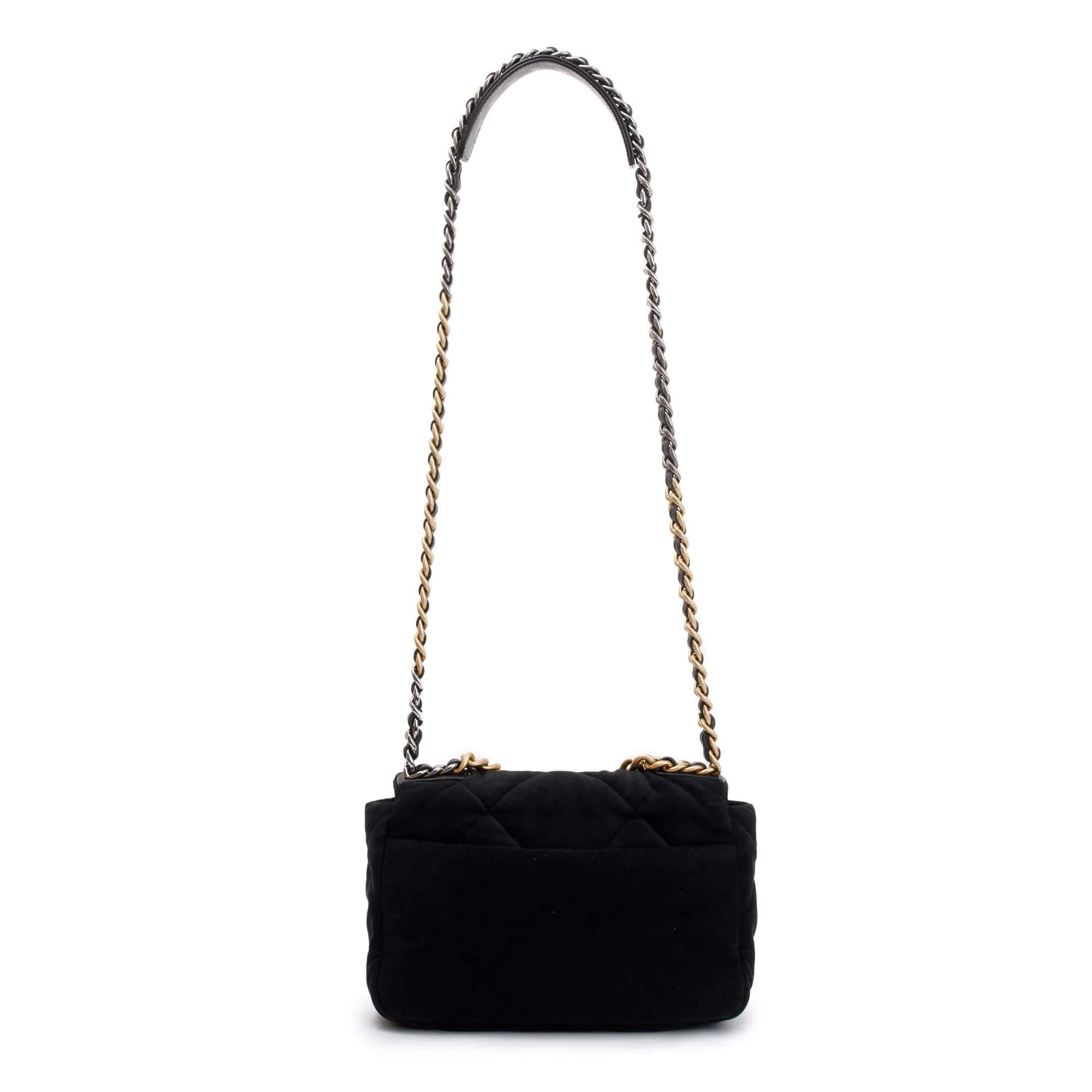 Chanel 2020 Black Velvet Medium 19 Flap Bag w/ Box & Authenticity Card - Image 6