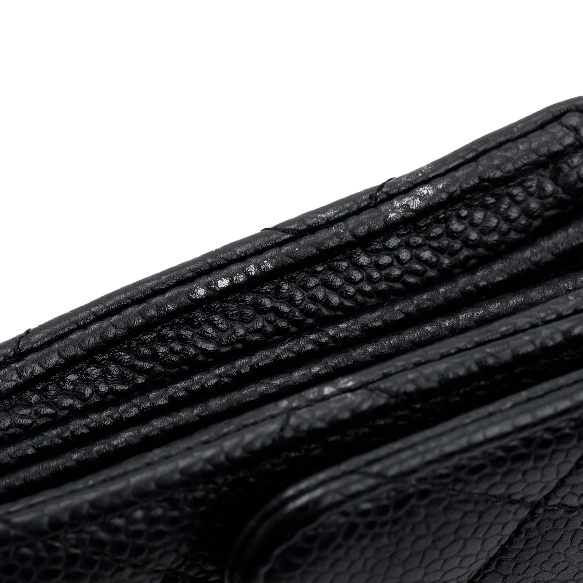Chanel Black Caviar Leather Classic Long Flap Wallet - Image 4