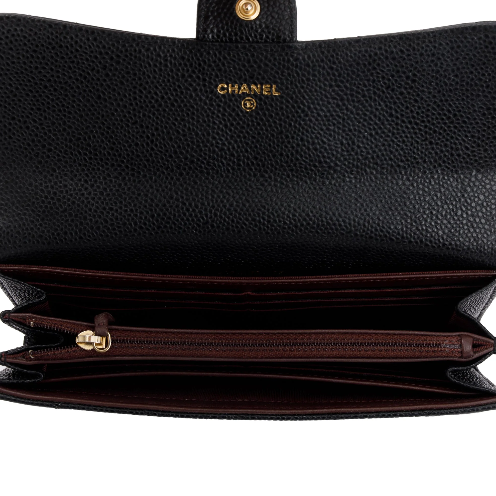 Chanel Black Caviar Leather Classic Long Flap Wallet - Image 8