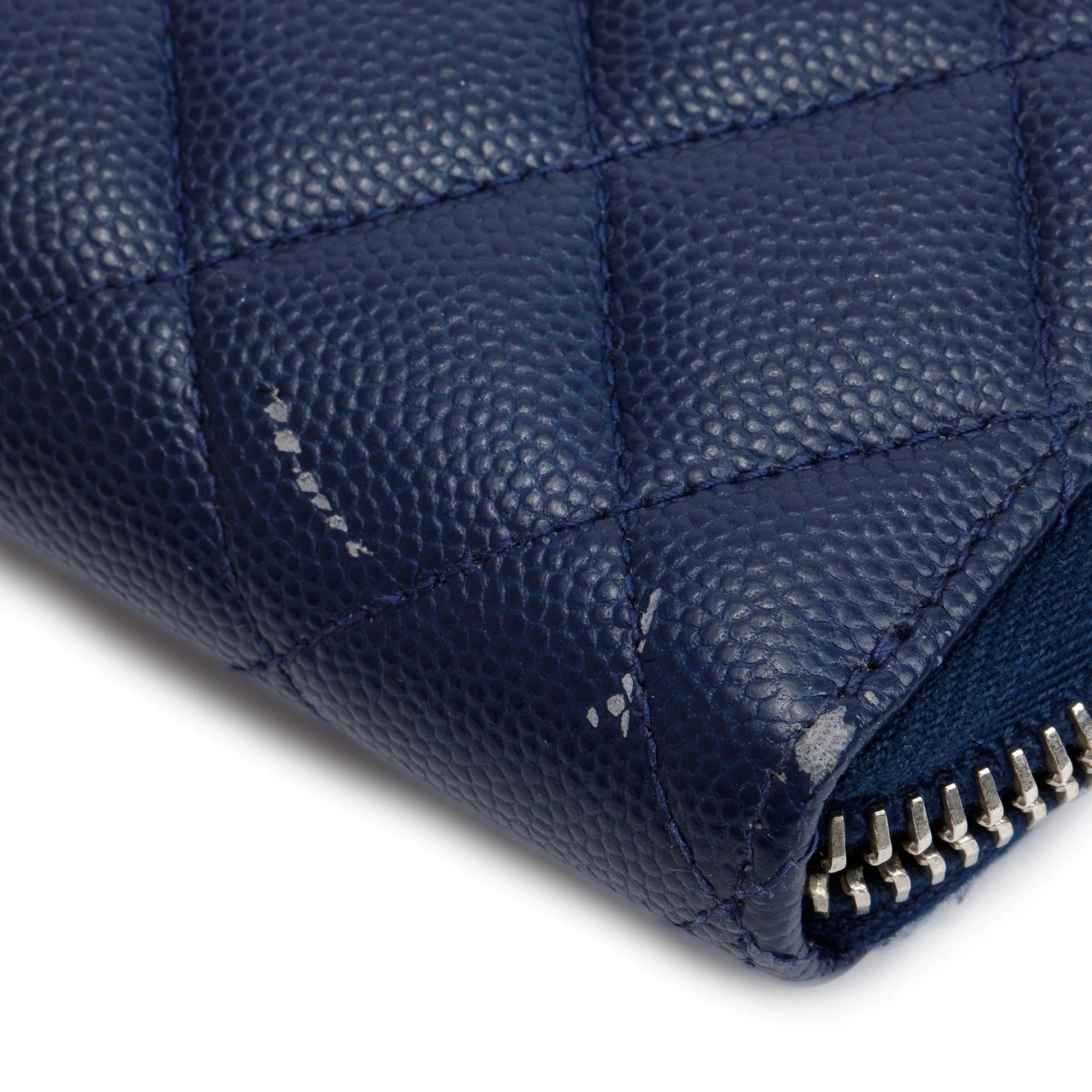 Chanel Blue Caviar Classic Large Gusset Zip Around Wallet - Image 5
