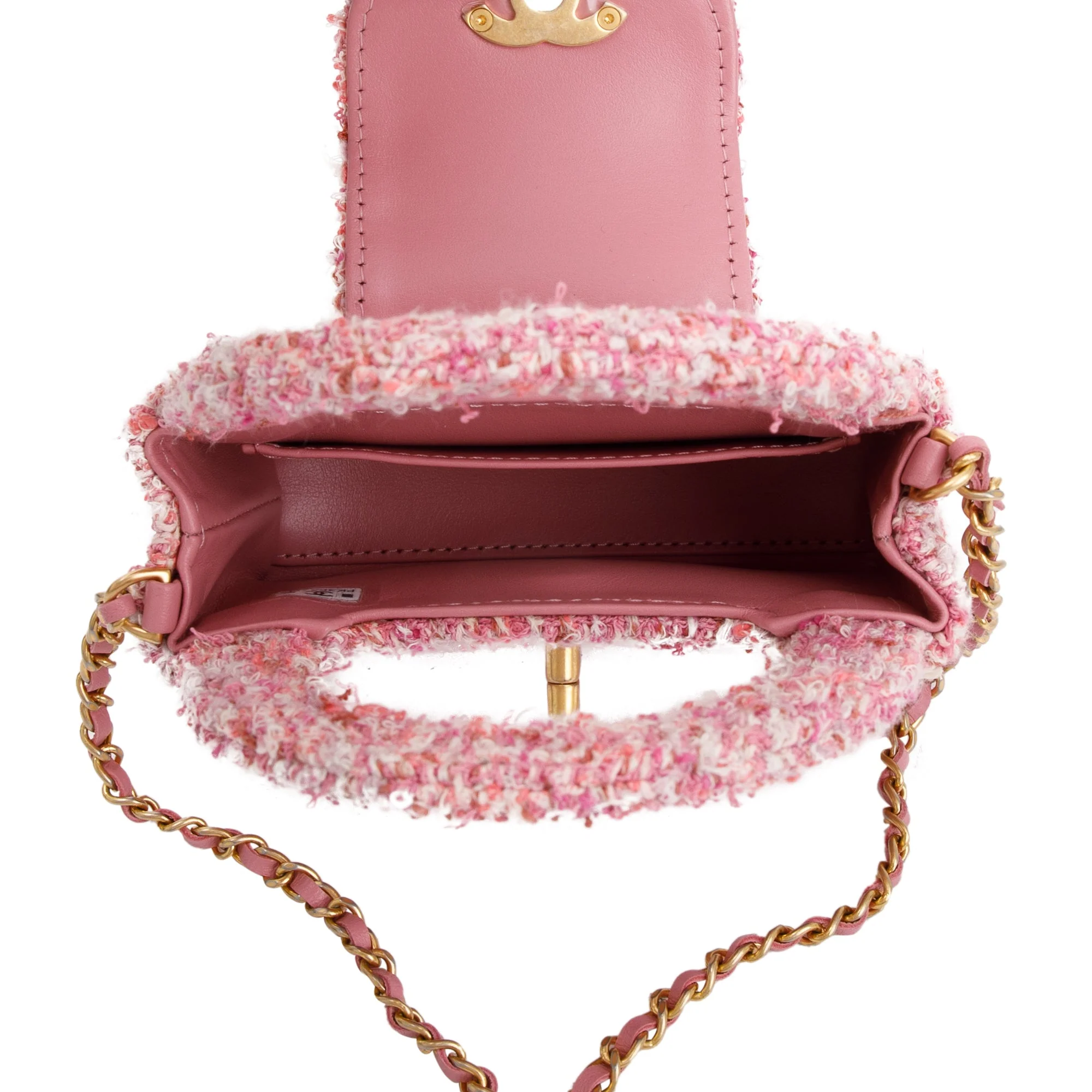 Chanel Pink Tweed Nano Kelly Shopper w/ Box - Image 10