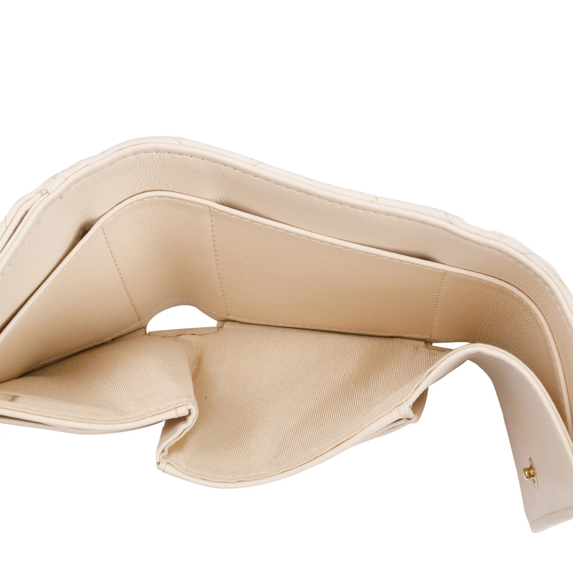 Chanel White Quilted Leather Small 19 Flap Wallet w/ Authenticity Card - Image 12