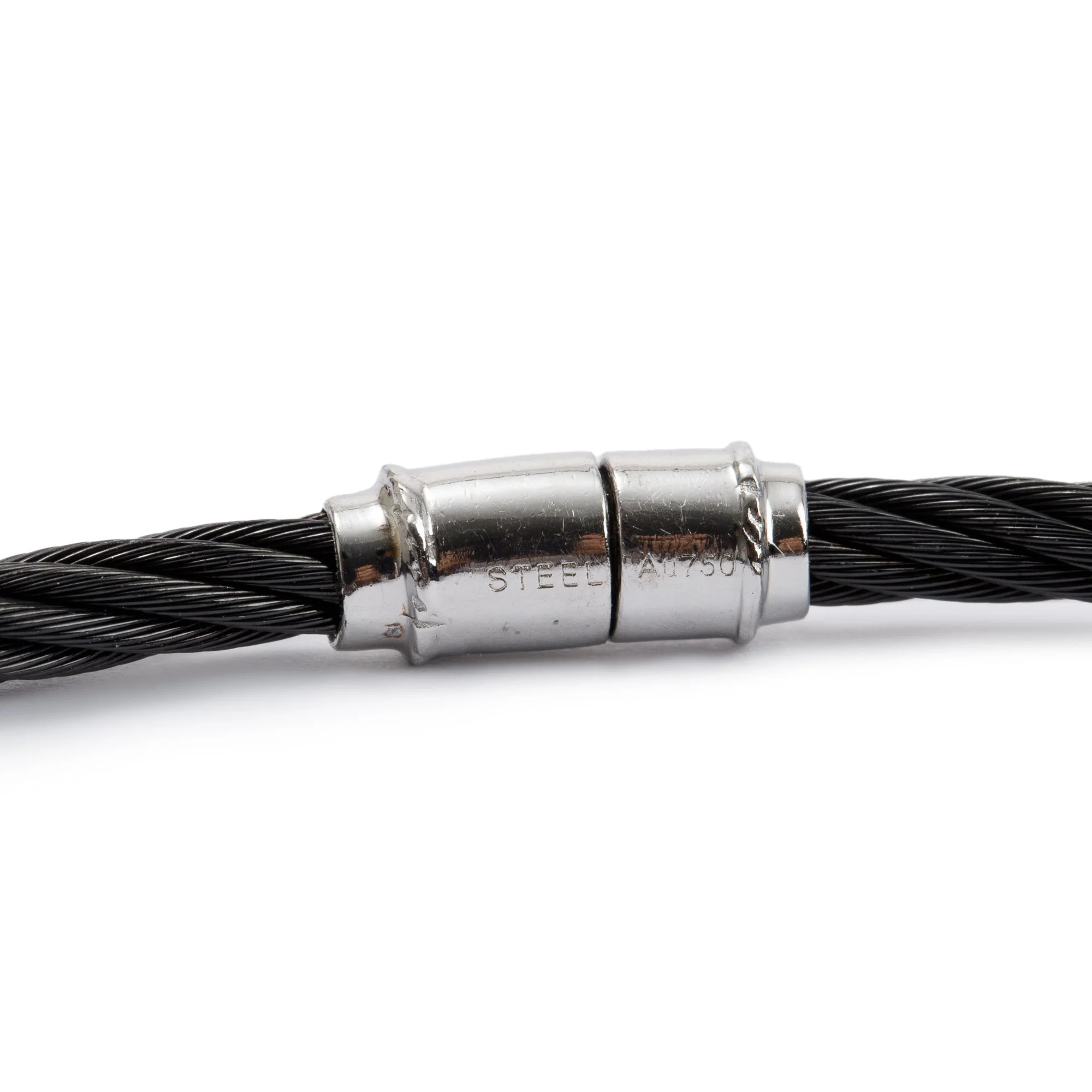 Charriol 18k White Gold & PVD Stainless Steel Diamond Celtic Noir Three Square Station Bracelet - Image 7