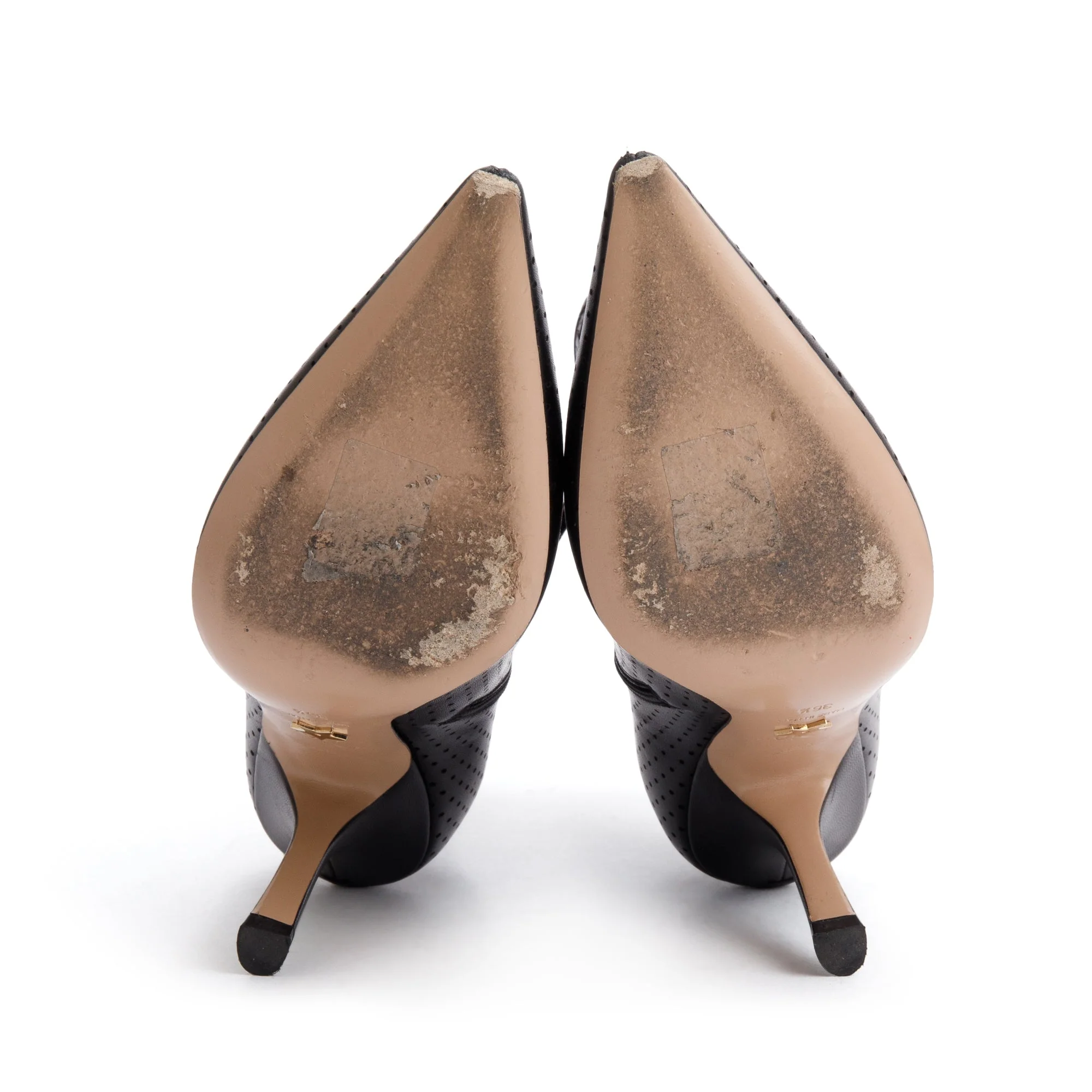 Christian Dior Black Perforated Calfskin Leather J'Dior Ankle Boots, Size 36.5 - Image 5