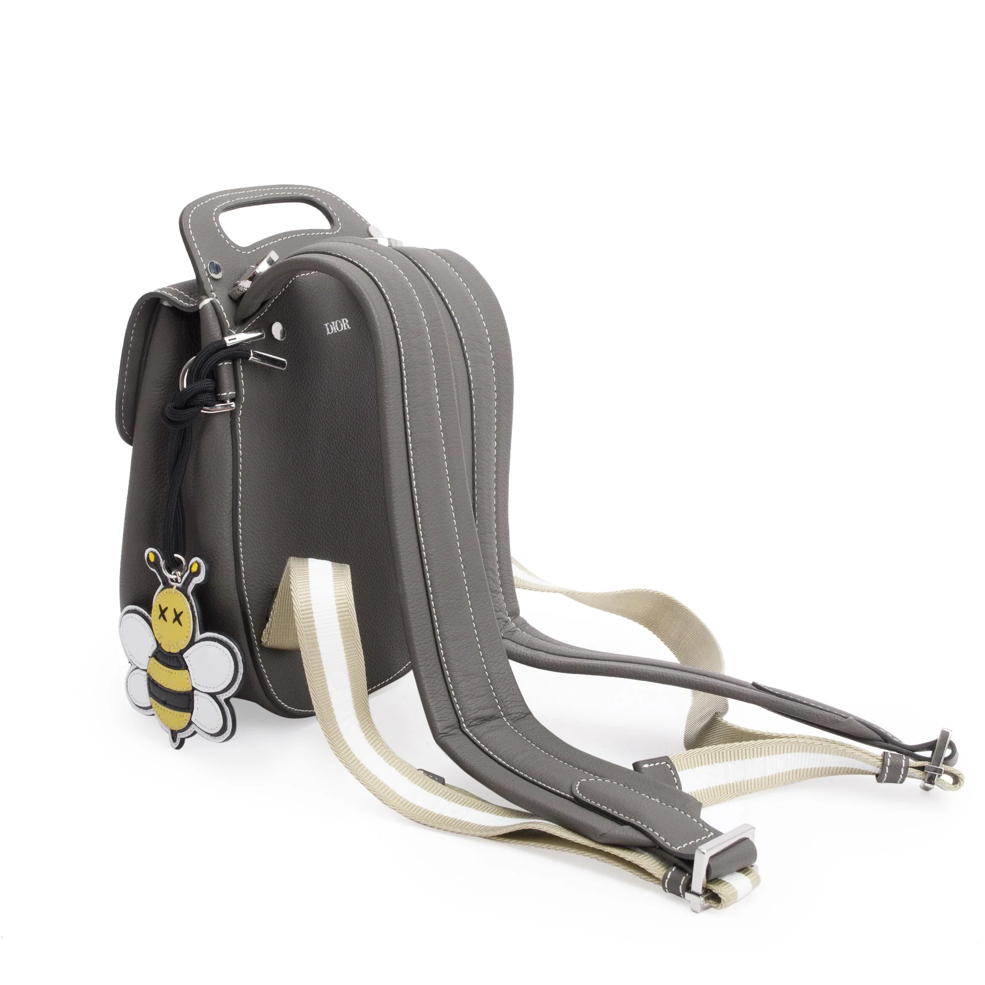 Christian Dior Grey Leather Mini Gallop Backpack w/ Box - Image 5