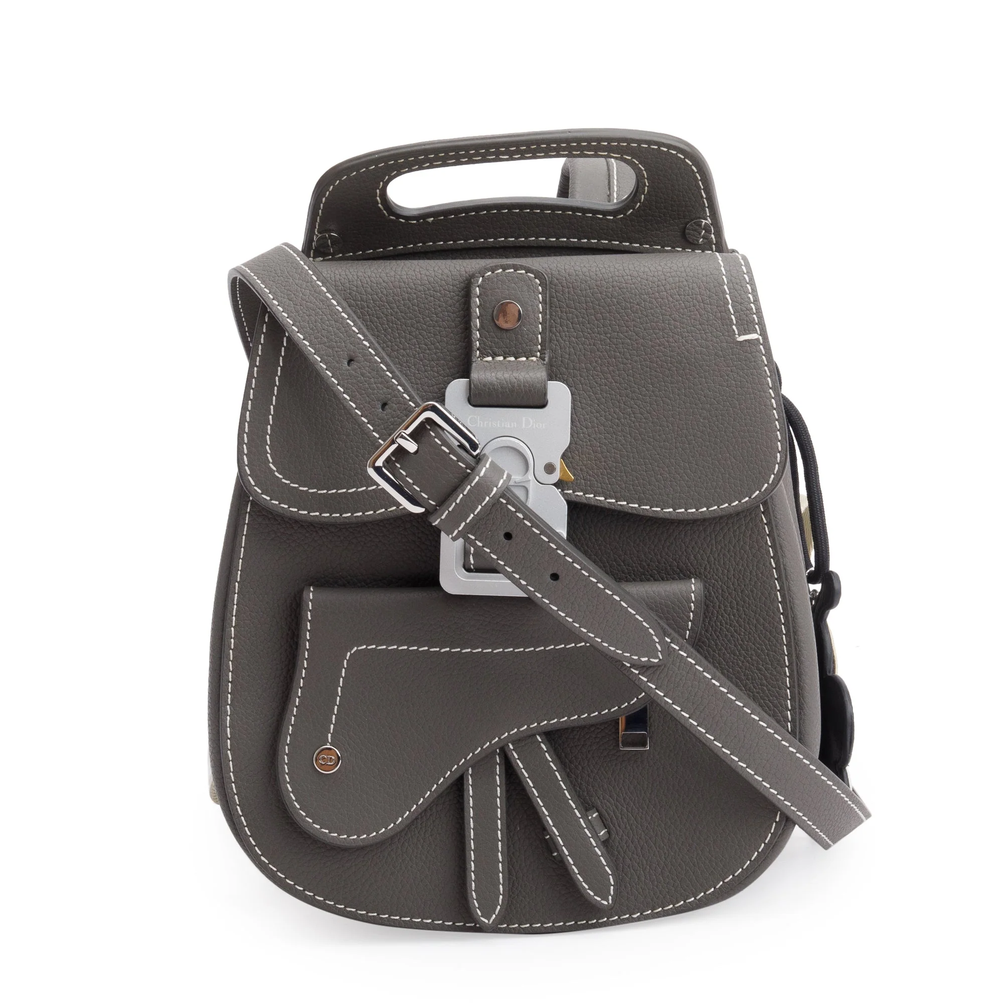 Christian Dior Grey Leather Mini Gallop Backpack w/ Box - Image 6