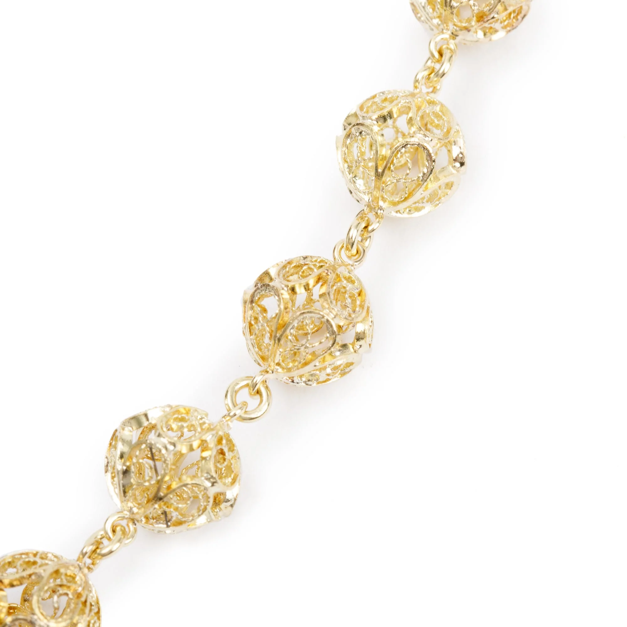 Dolce & Gabbana 18k Yellow Gold Filigree Multicolor Stone Pizzo Necklace w/ Box - Image 6