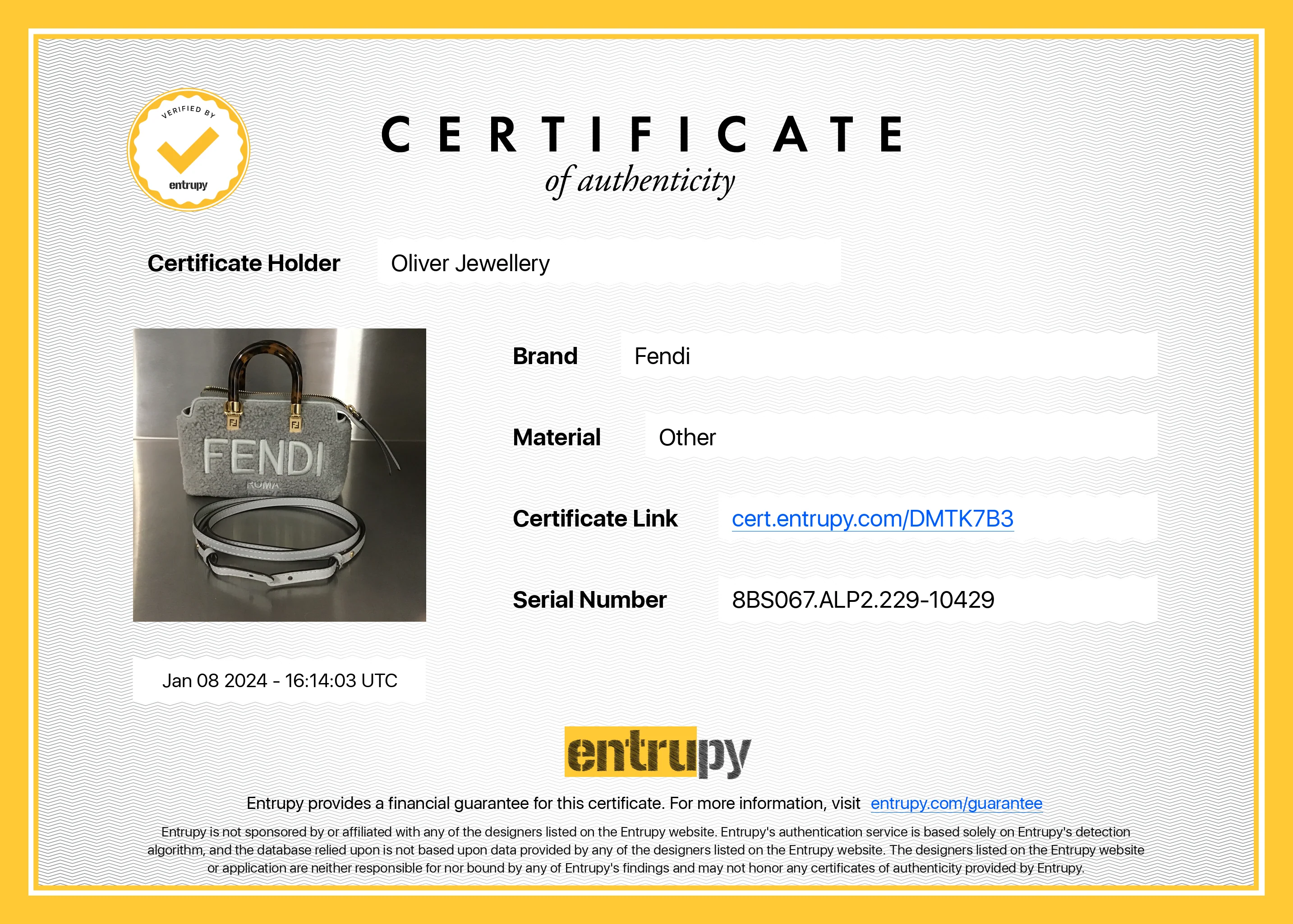 Fendi 2022 Grey Sheepskin Logo  Embroidered By the Way Mini Boston Bag w/ Strap & Box - Image 10