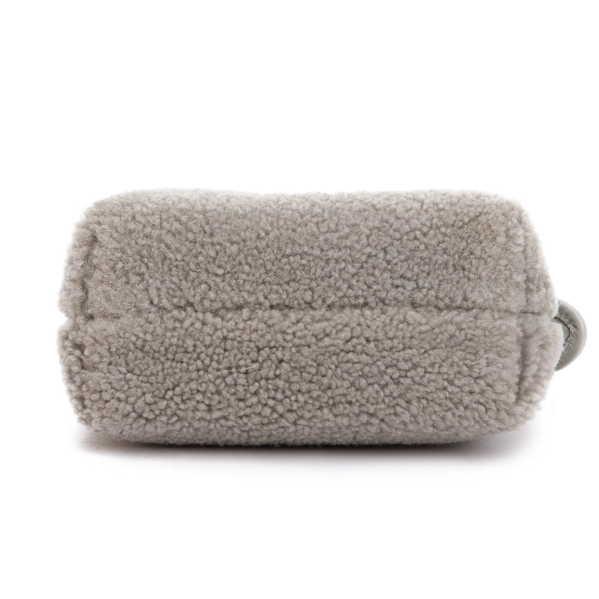 Fendi 2022 Grey Sheepskin Logo  Embroidered By the Way Mini Boston Bag w/ Strap & Box - Image 7