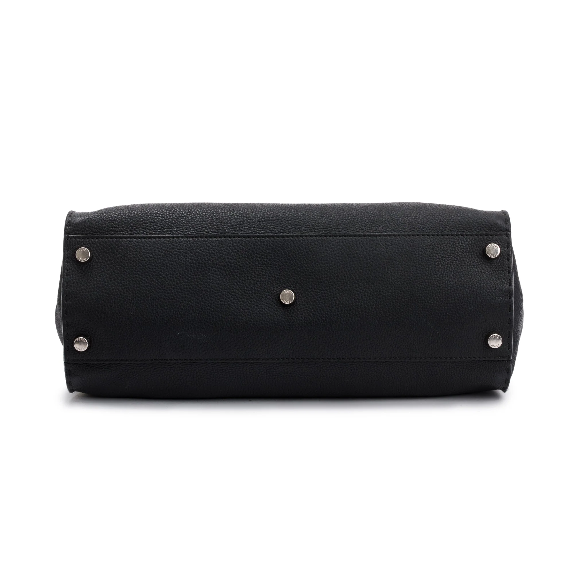 Fendi Black Calfskin Leather Faces XL Peekaboo Bag w/ Strap - Image 6