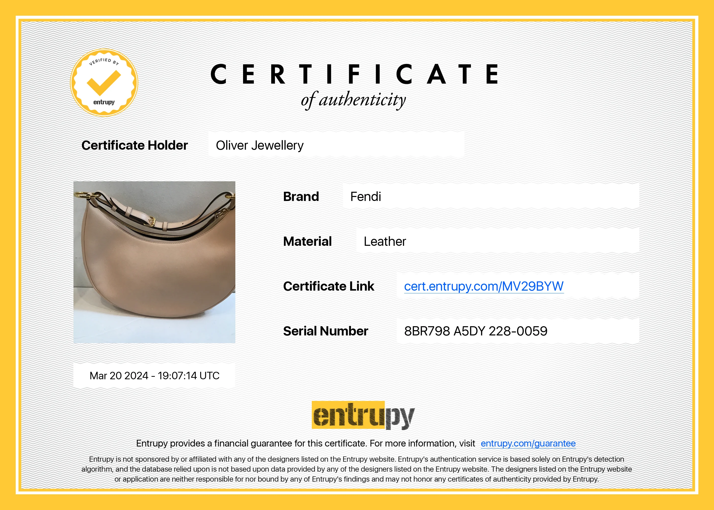 Fendi Pink Leather Small Fendigraphy Bag w/ Box - Image 10