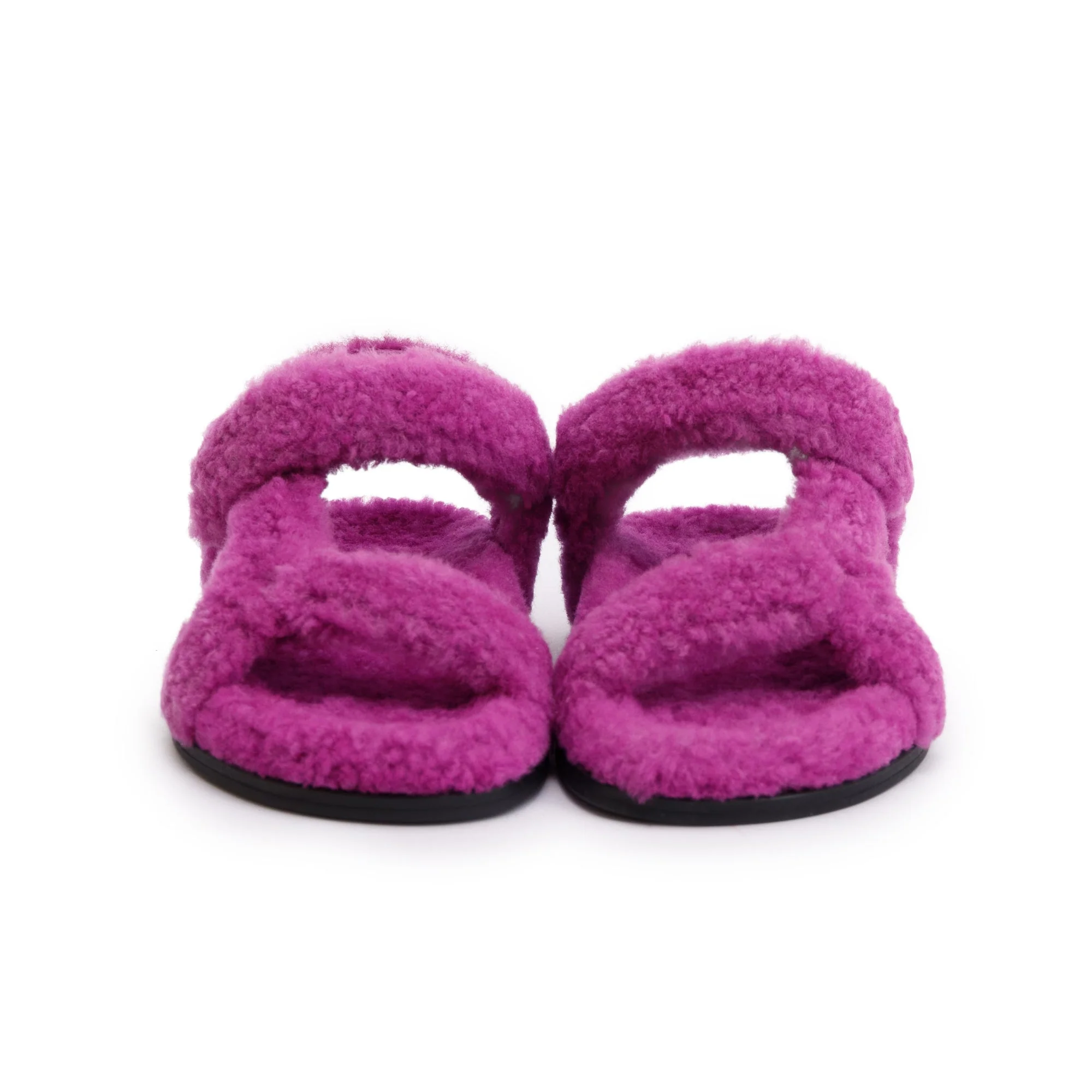 Fendi Purple Fur Fendi Feel Sandals, Size 36.5 w/ Box - Image 4