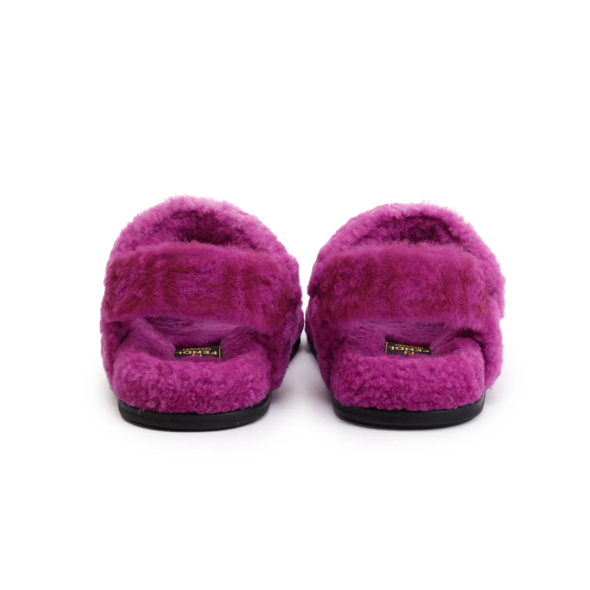 Fendi Purple Fur Fendi Feel Sandals, Size 36.5 w/ Box - Image 6