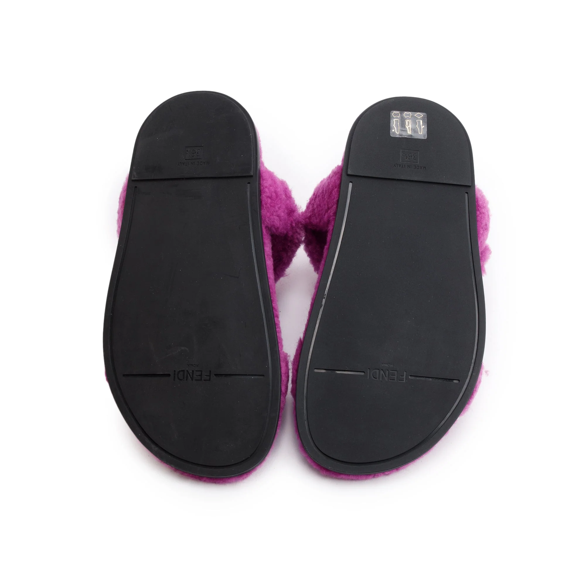Fendi Purple Fur Fendi Feel Sandals, Size 36.5 w/ Box - Image 7