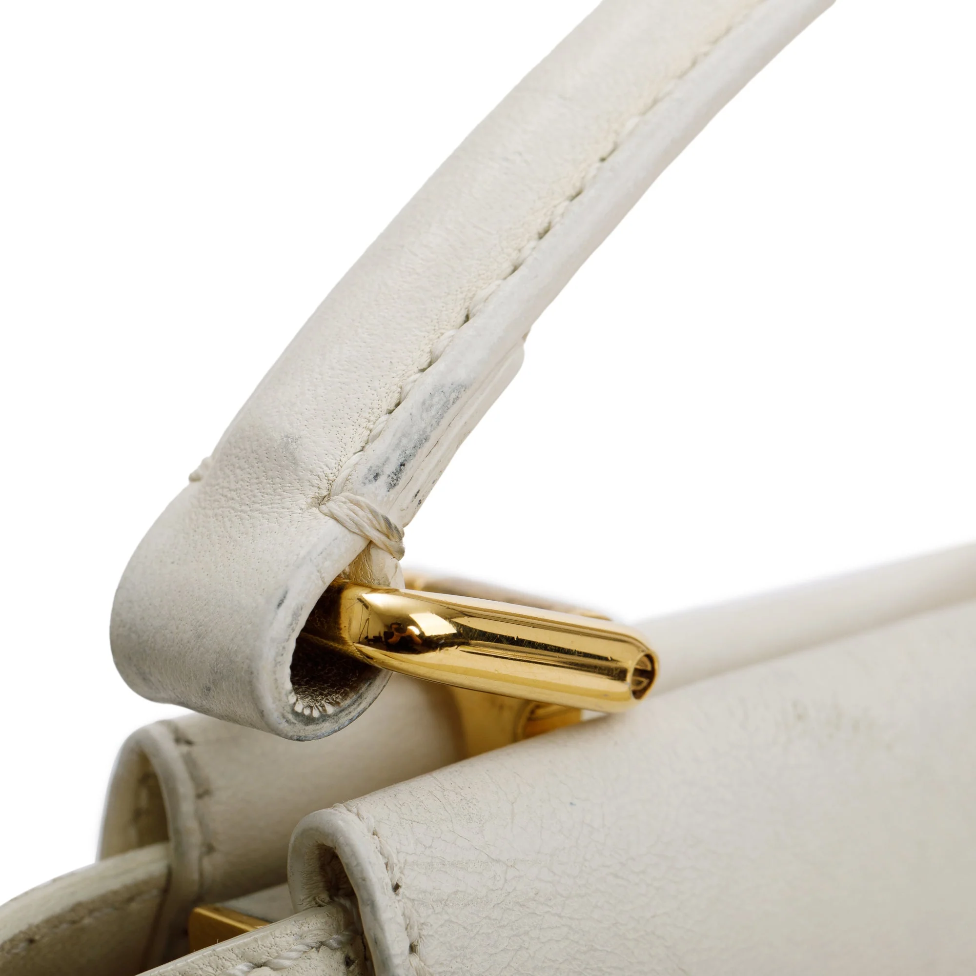 Fendi White Shearling Mini Peekaboo Handle Bag - Image 7