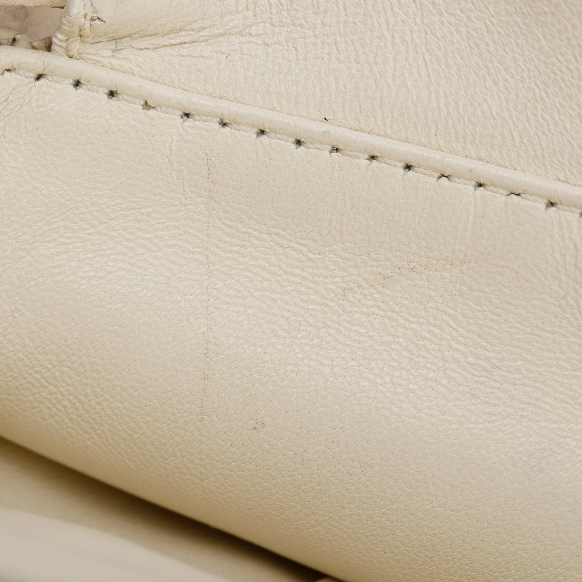 Fendi White Shearling Mini Peekaboo Handle Bag - Image 8