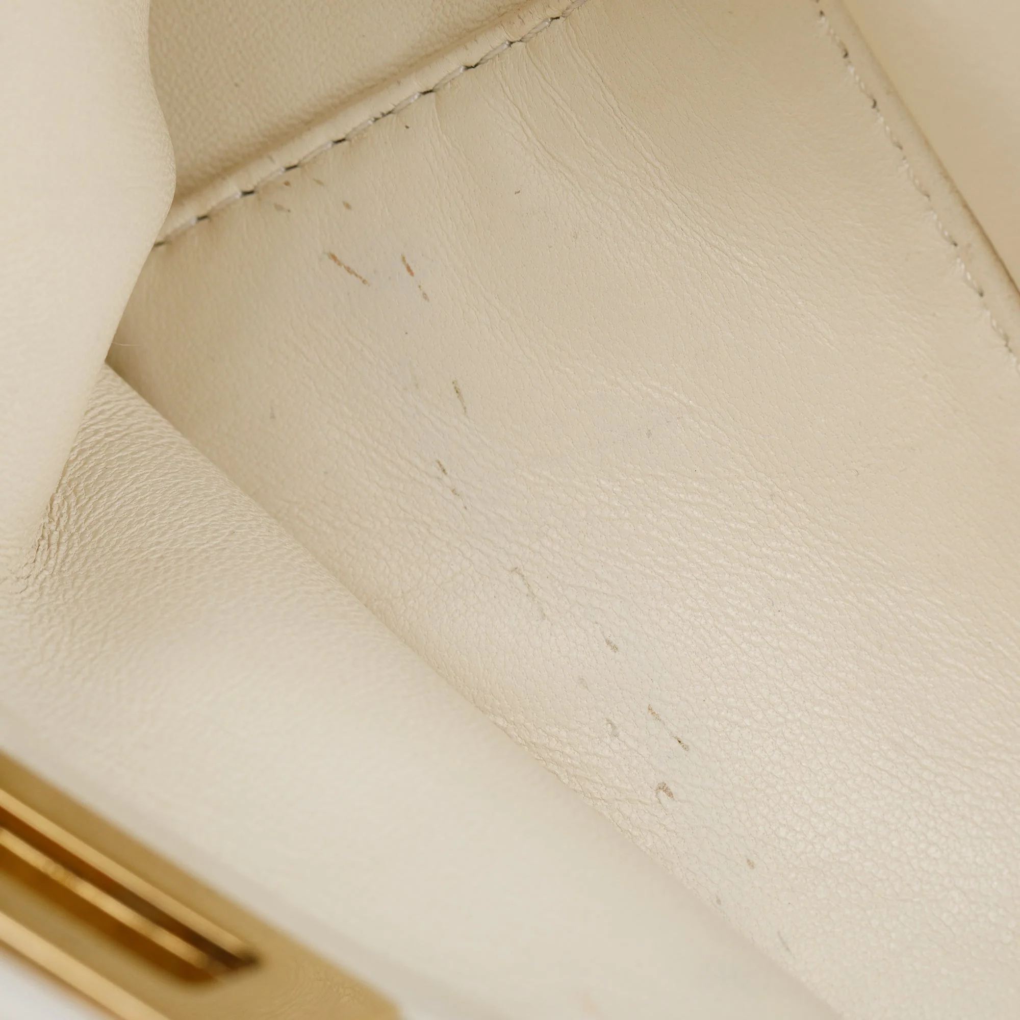 Fendi White Shearling Mini Peekaboo Handle Bag - Image 9