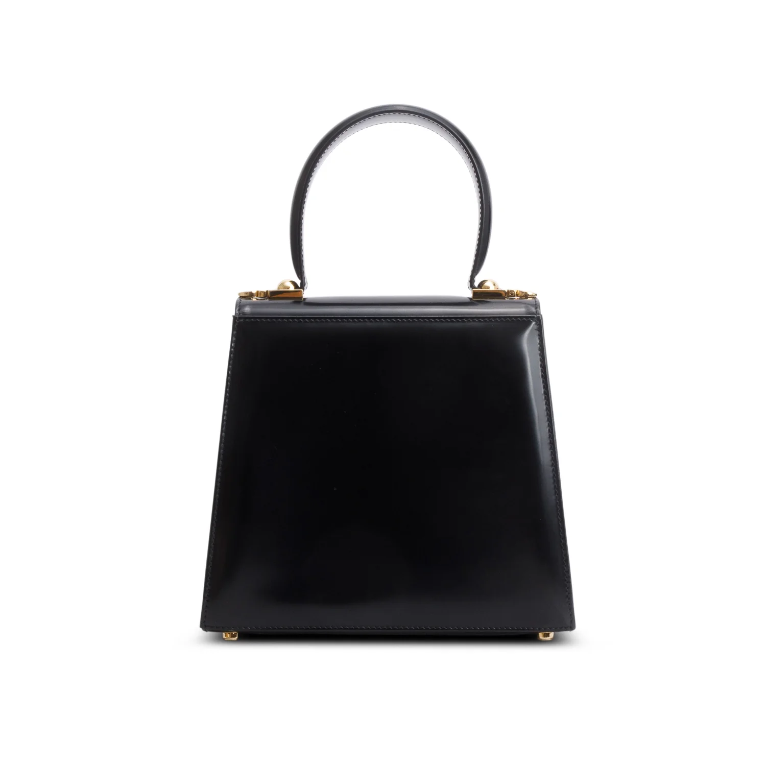 Ferragamo 2023 Black Brushed Off Calfskin Small Iconic Top Handle Bag w/ Box, Strap & Receipt - Image 6