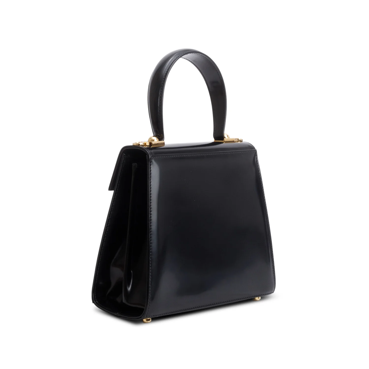 Ferragamo 2023 Black Brushed Off Calfskin Small Iconic Top Handle Bag w/ Box, Strap & Receipt - Image 7