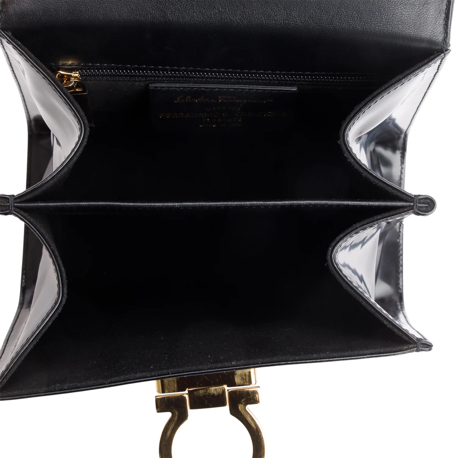 Ferragamo 2023 Black Brushed Off Calfskin Small Iconic Top Handle Bag w/ Box, Strap & Receipt - Image 9