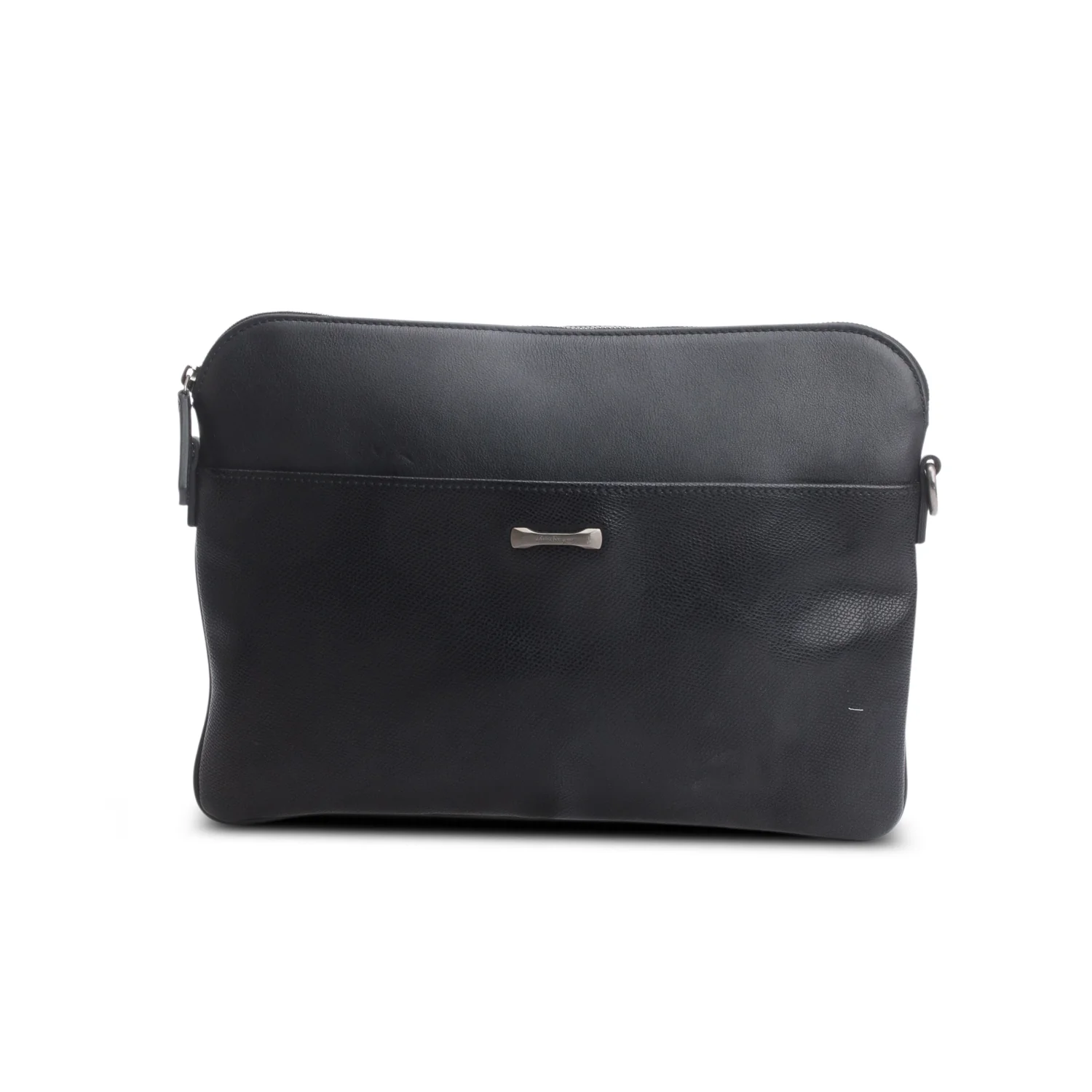 Ferragamo Black Grained Calfskin Messenger Bag - Image 3